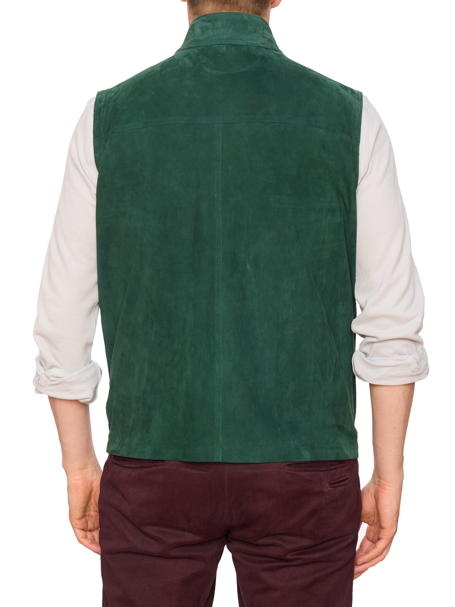 KITON KIRED "West2" Emerald Lambskin Suede Leather Vest Gilet EU 50 NEW US M