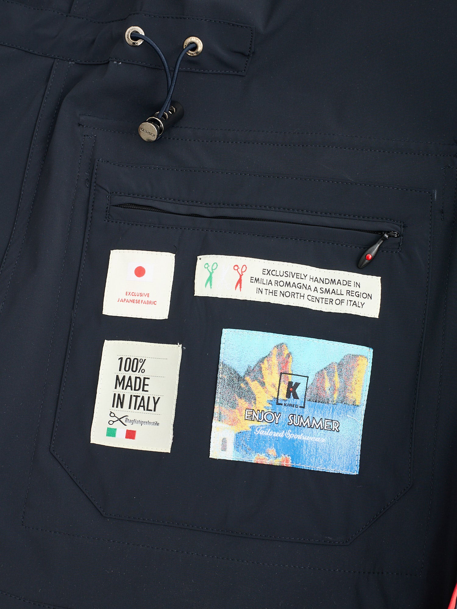 KITON KIRED "Yuri2" Navy Polyamide Jacket EU 48 NEW US S Climatek