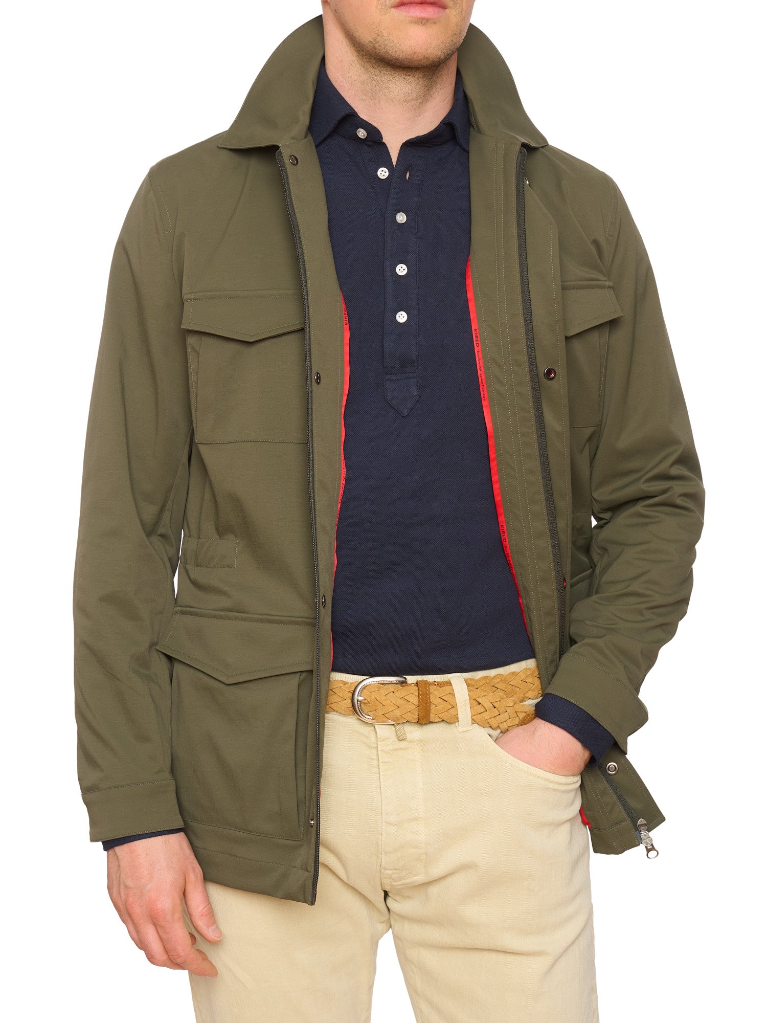 KITON KIRED "Yuri" Green Cotton Blend Field Jacket EU 50 NEW US M Litek