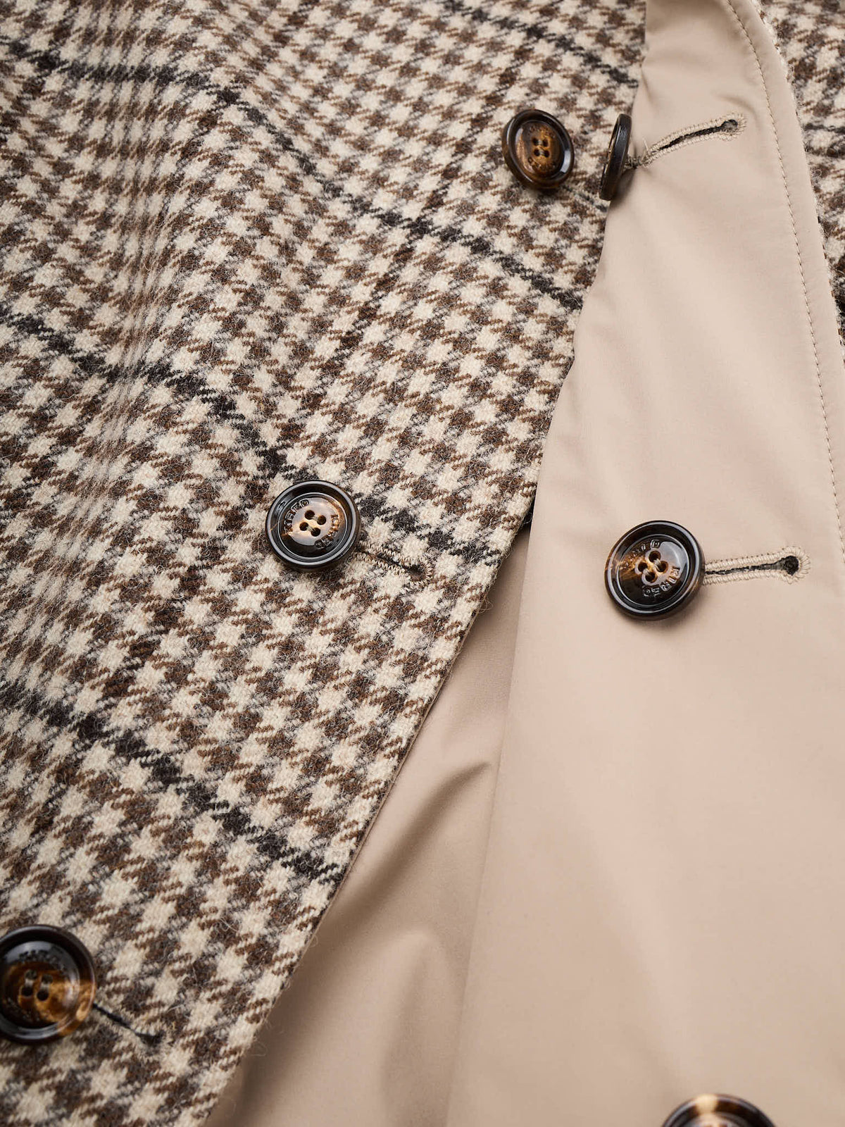 KITON KIRED "Zupo" Beige Plaid Reversible Double Face Wool Blouson Jacket