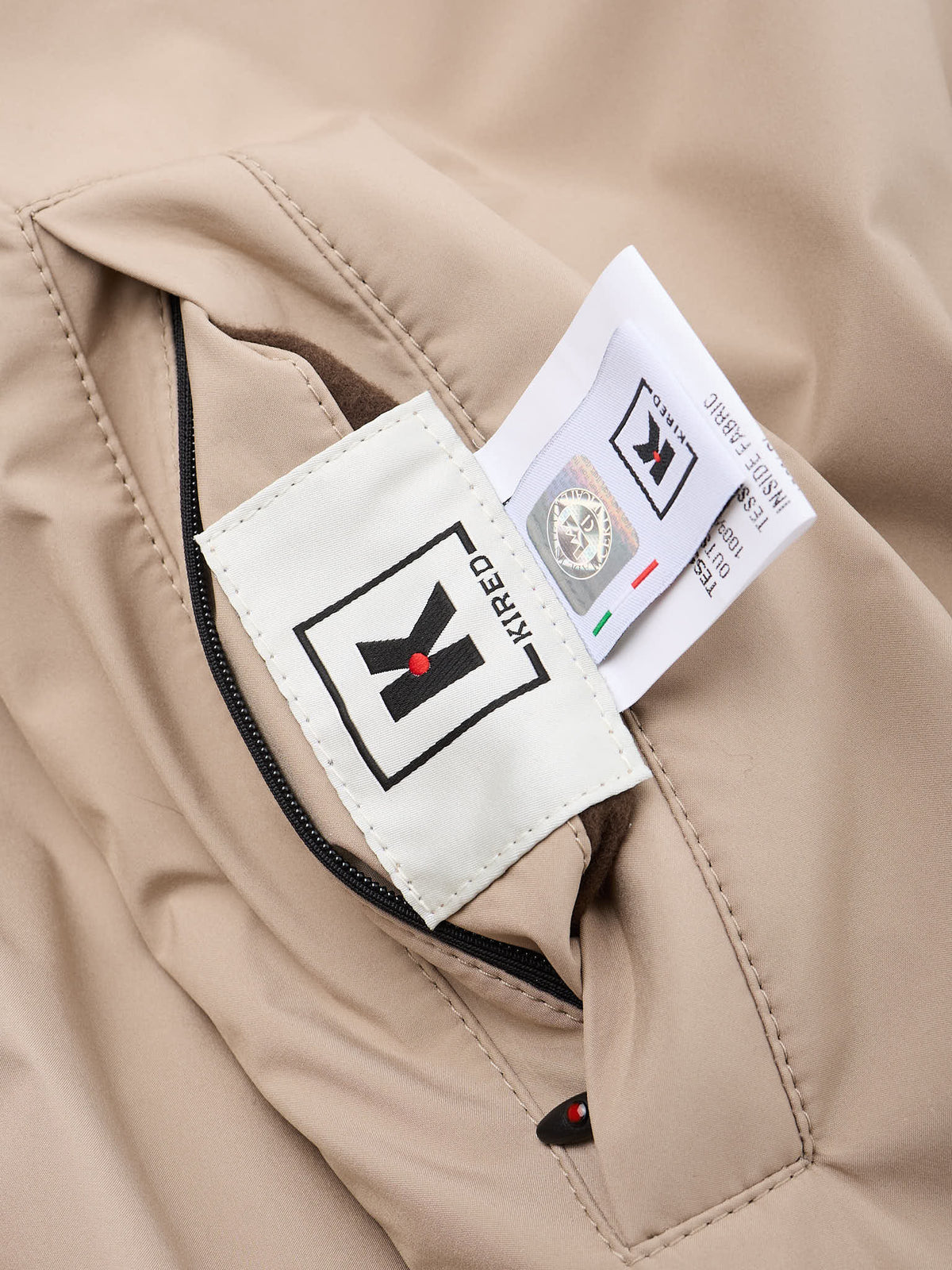 KITON KIRED "Zupo" Beige Plaid Reversible Double Face Wool Blouson Jacket