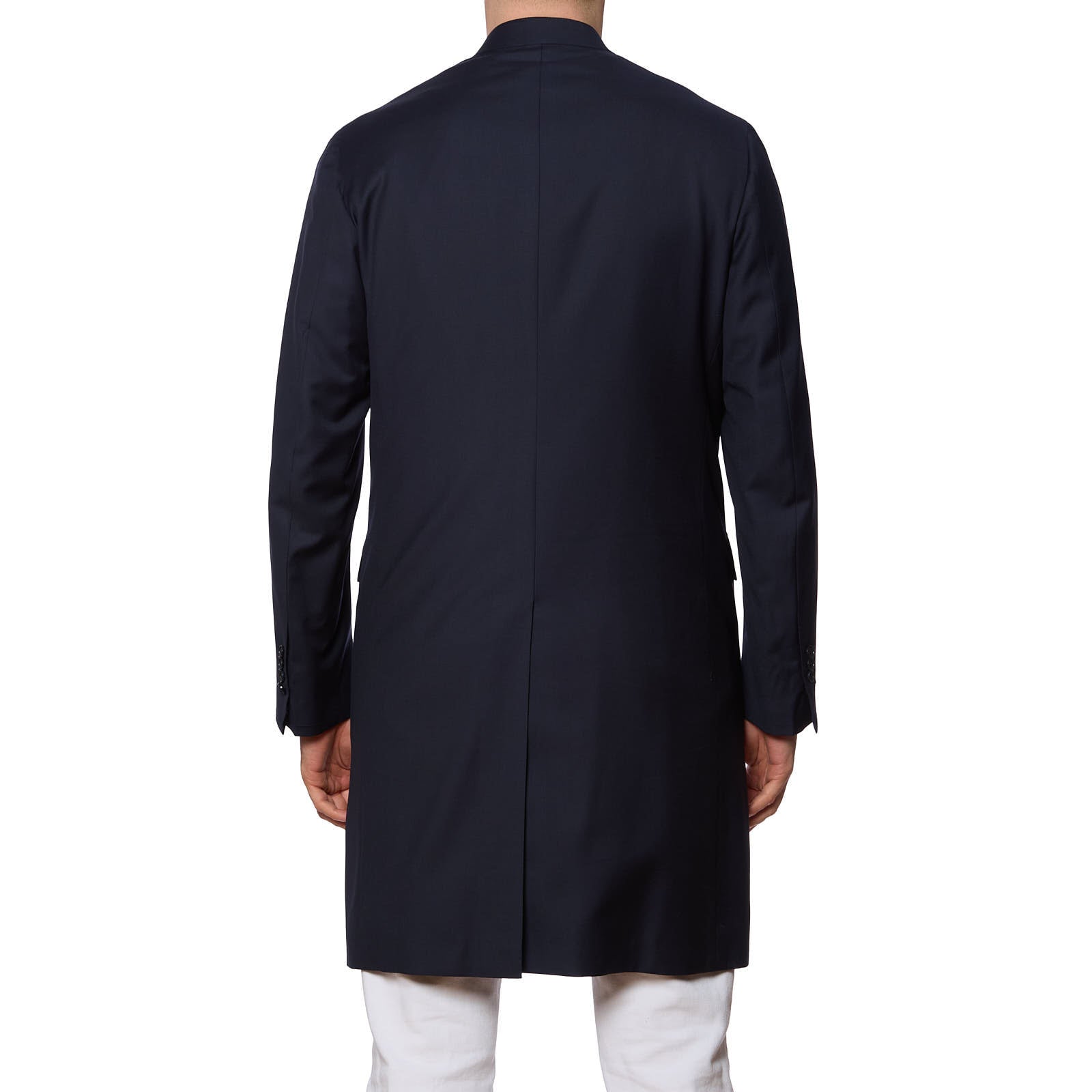 KITON Napoli "Sherwani" Bespoke Blue Stand-up Collar Coat Jacket EU 48 NEW US 38
