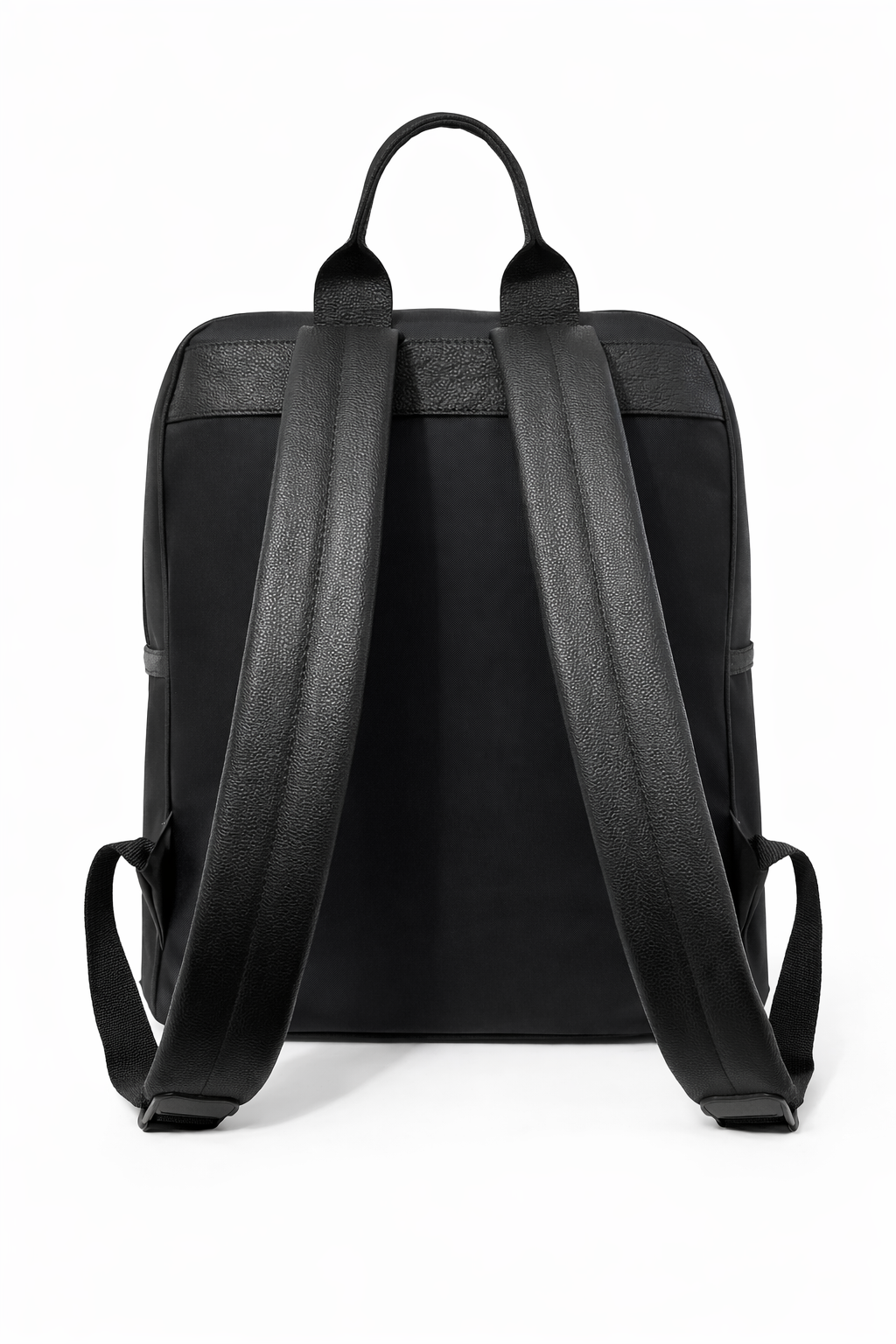 KITON Black Technical Textiles Leather Trimmed Business Backpack Bag