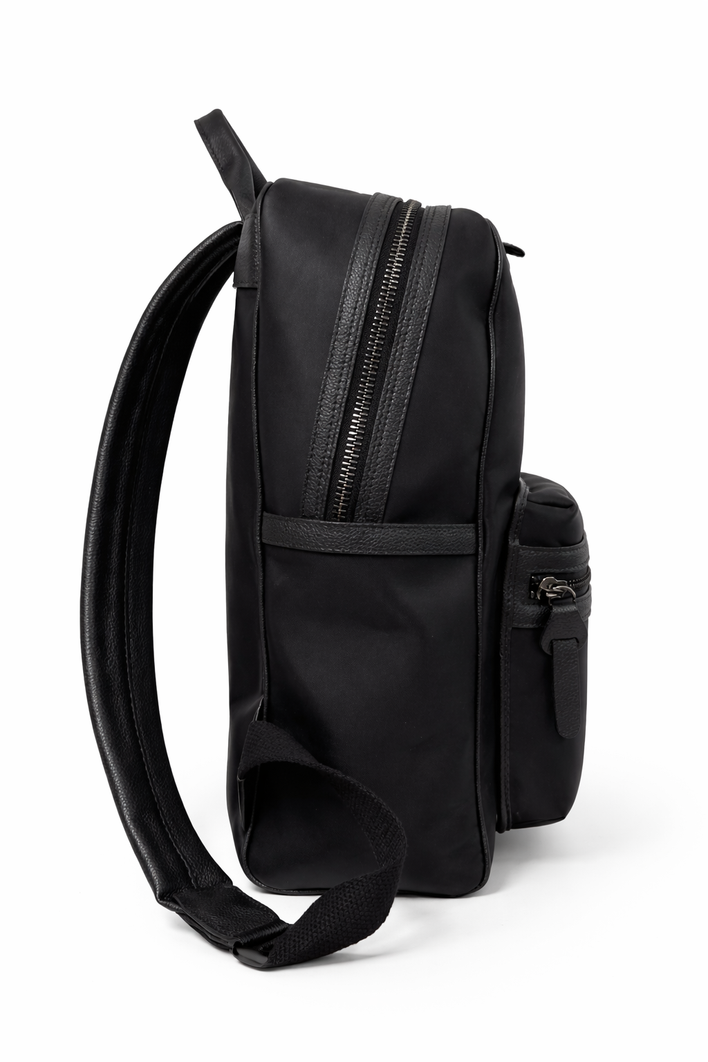 KITON Black Technical Textiles Leather Trimmed Business Backpack Bag