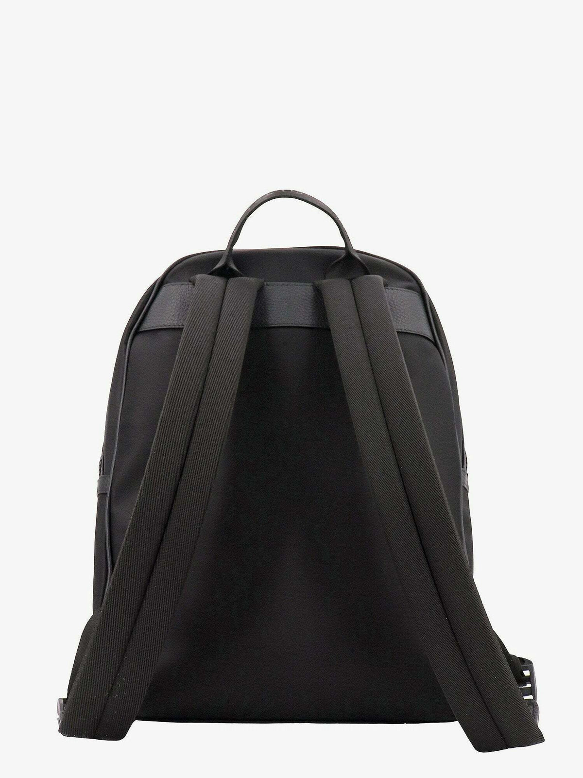 KITON Black Technical Textiles Leather Trimmed Travel Backpack Bag