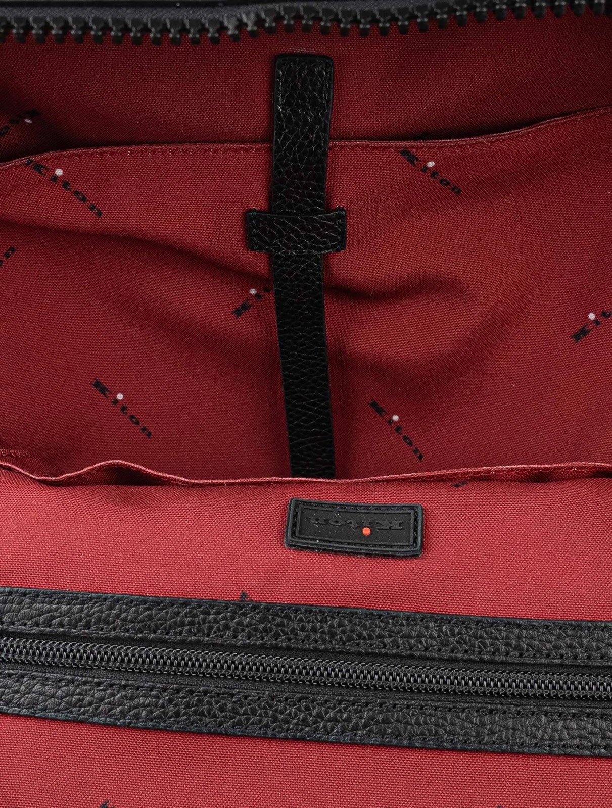 KITON Black Technical Textiles Leather Trimmed Travel Backpack Bag