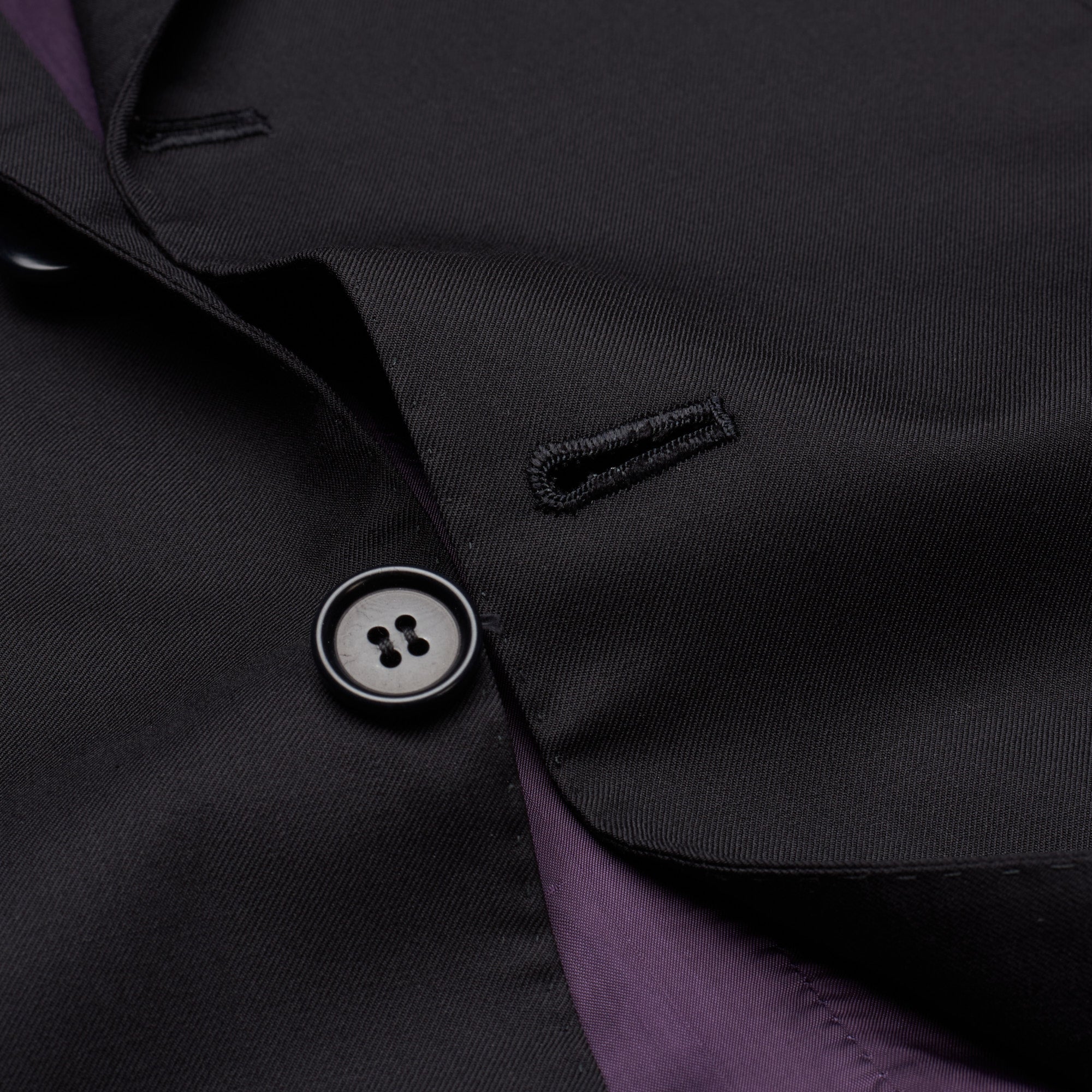 KITON Napoli Blanc Blu Midnight Blue Wool Super 180's 14 Micron Suit EU 53 US 42 Short KITON