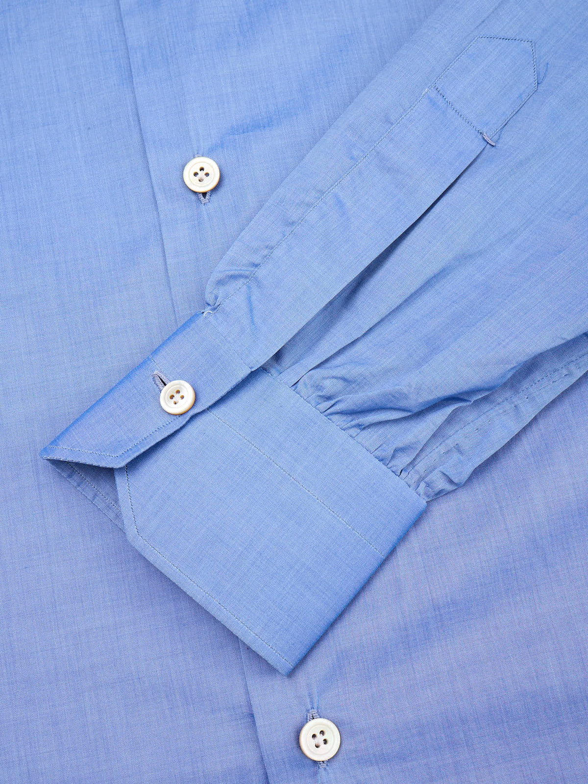 KITON Napoli Handmade Blue Cotton Dress Shirt 40 NEW 15.75 Slim