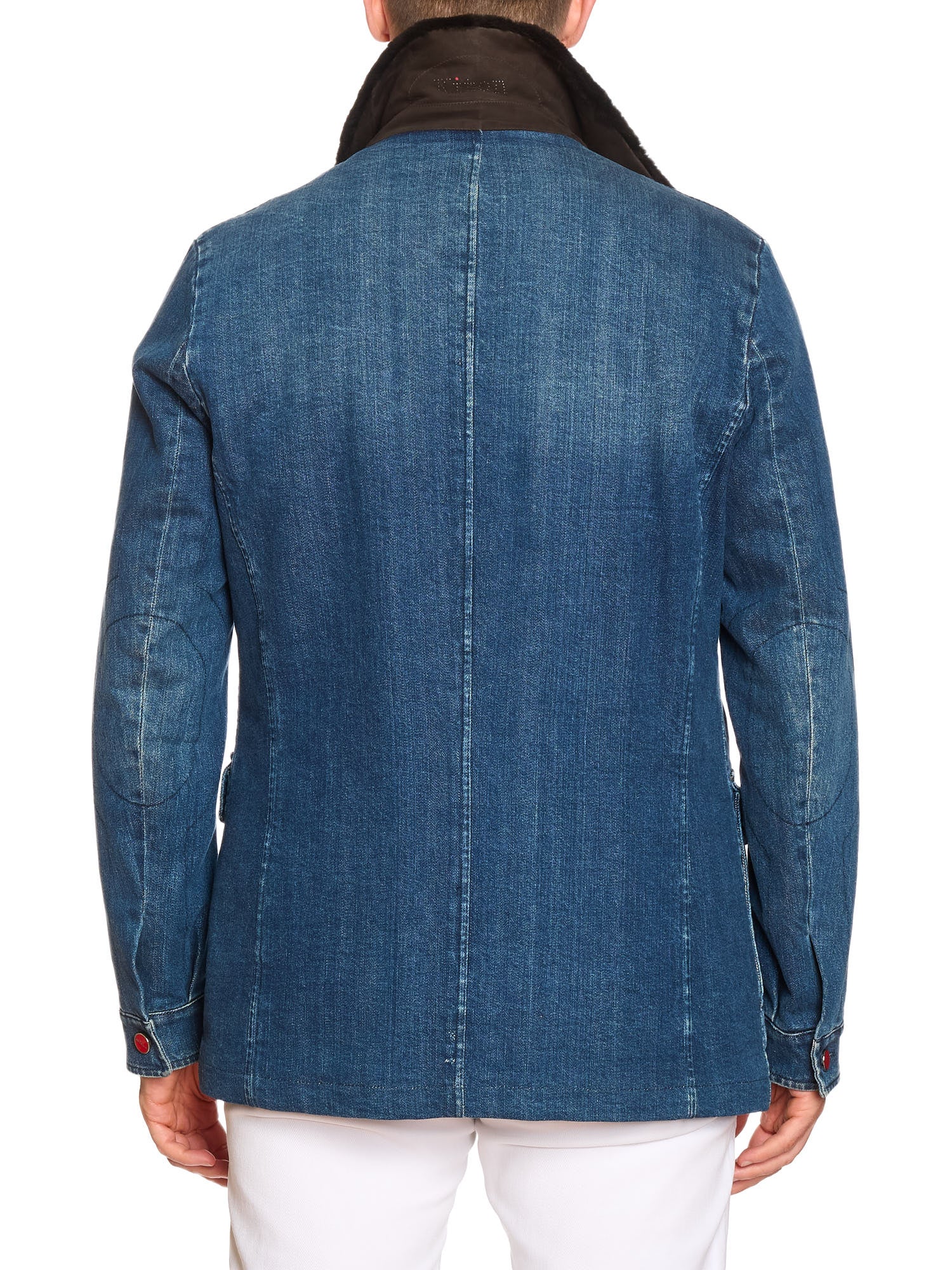 KITON Napoli Blue Denim Field Jacket Beaver M