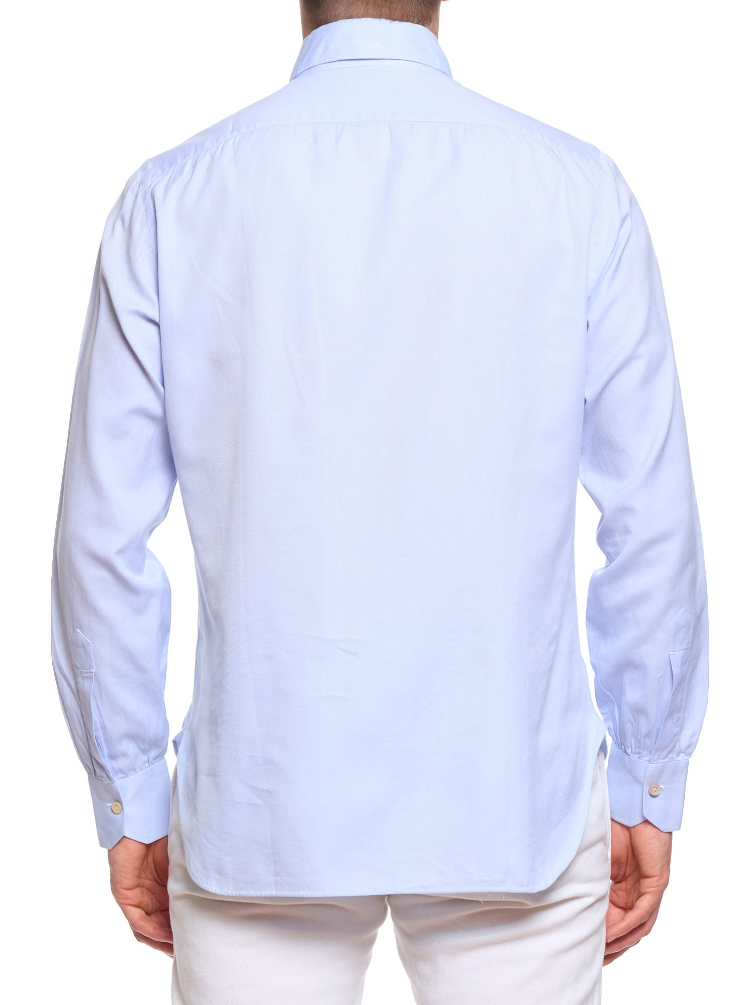 KITON Napoli Blue Oxford Cotton Button-Down Dress Shirt EU 40 US 15.5