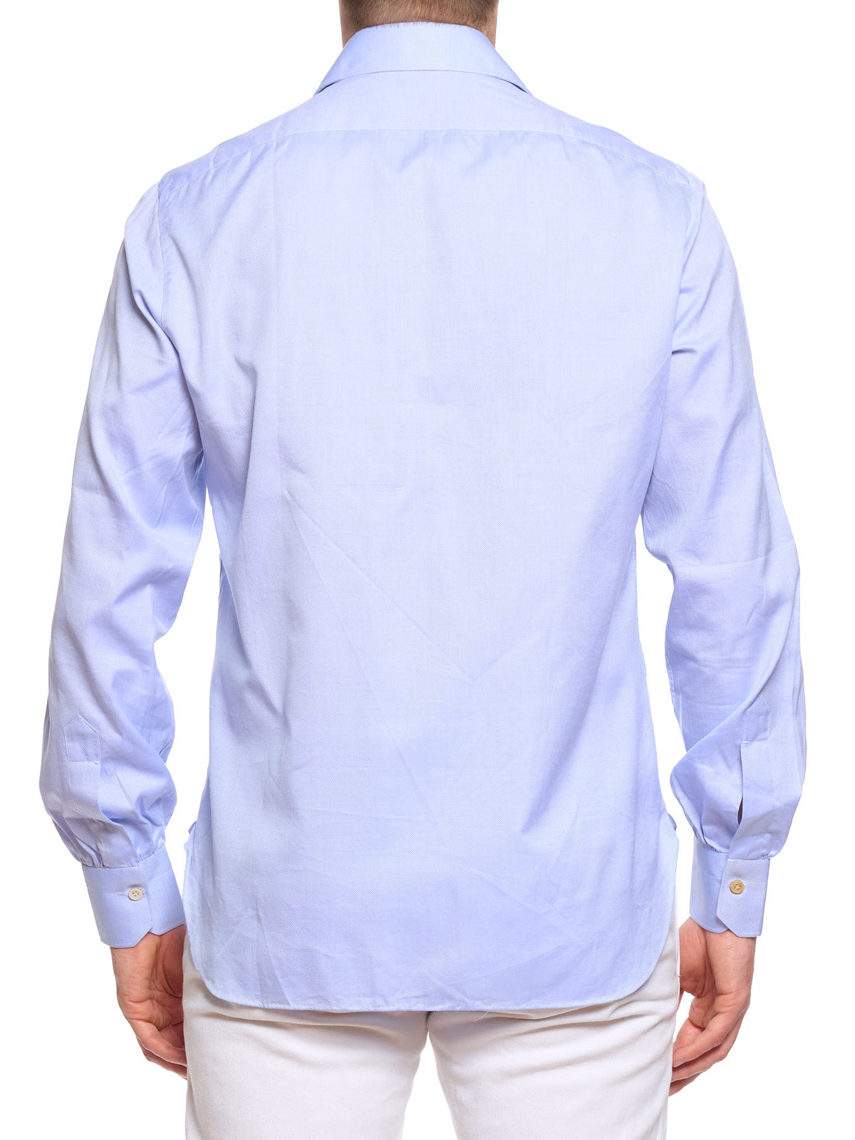 KITON Napoli Blue Oxford Cotton Dress Shirt