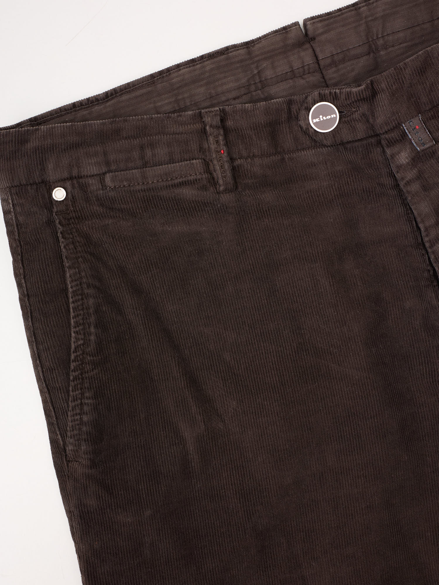 KITON Napoli Brown Corduroy Cotton Chino Pants