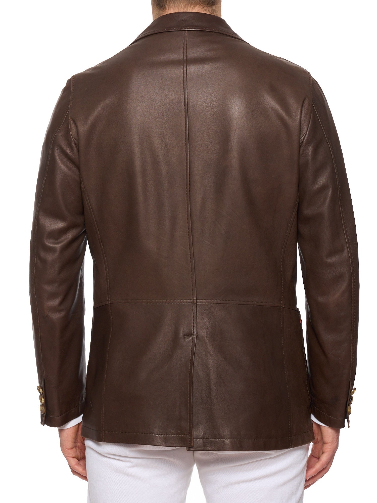 KITON Napoli Brown Leather Jacket