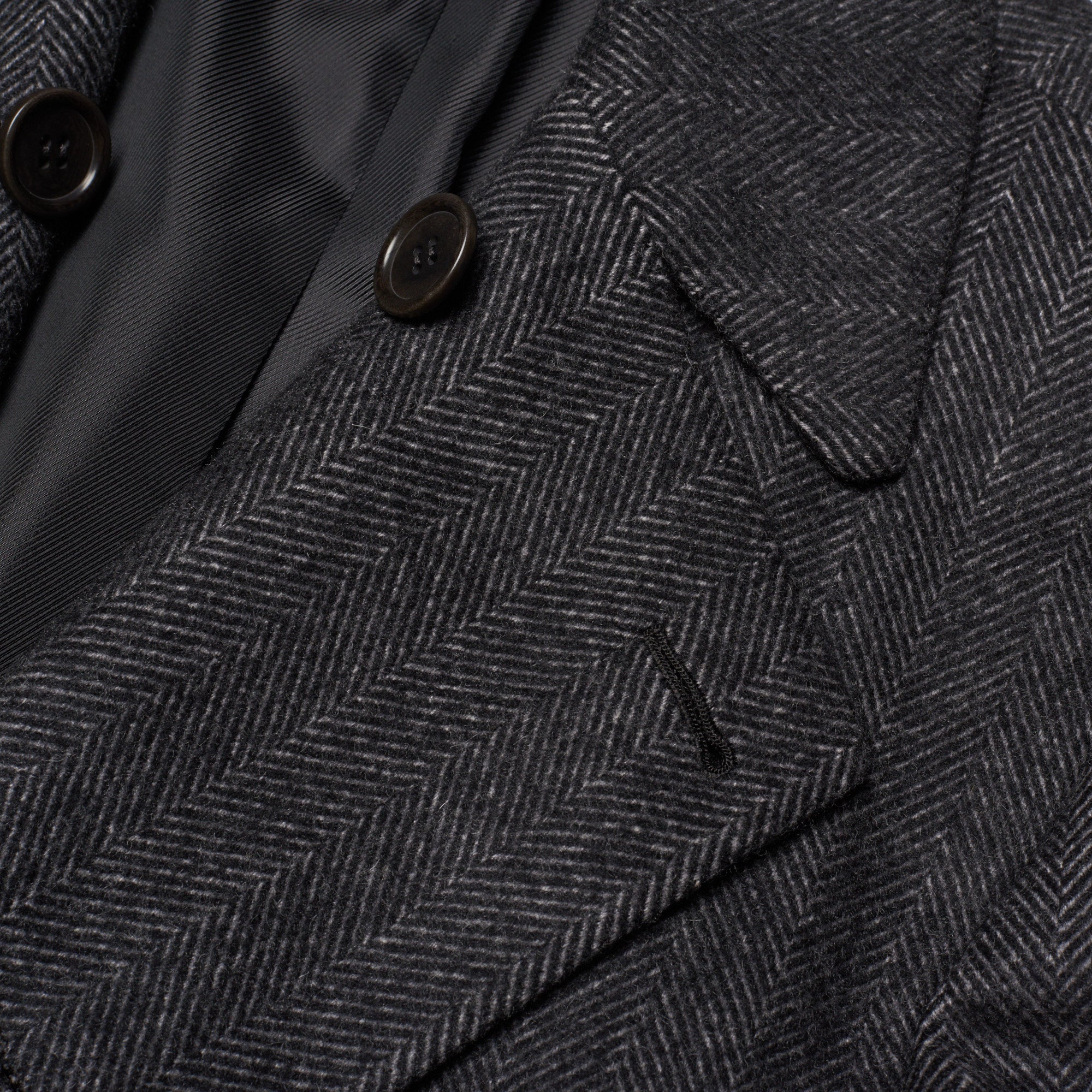 KITON Napoli CIPA 1960 Gray Herringbone Cashmere DB Coat EU 50 NEW US 40 KITON