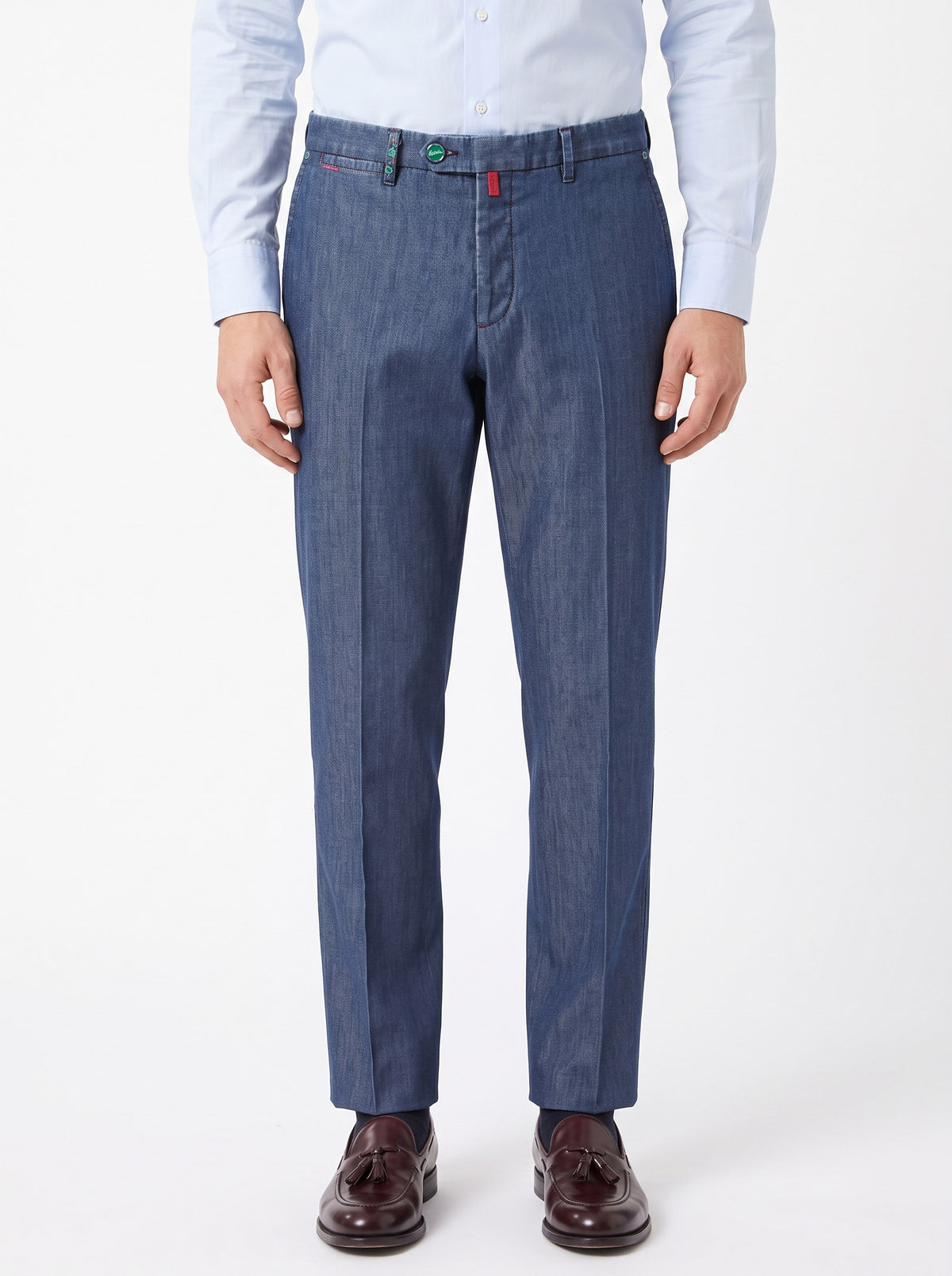 KITON Napoli Dark Blue Denim Cotton Pants