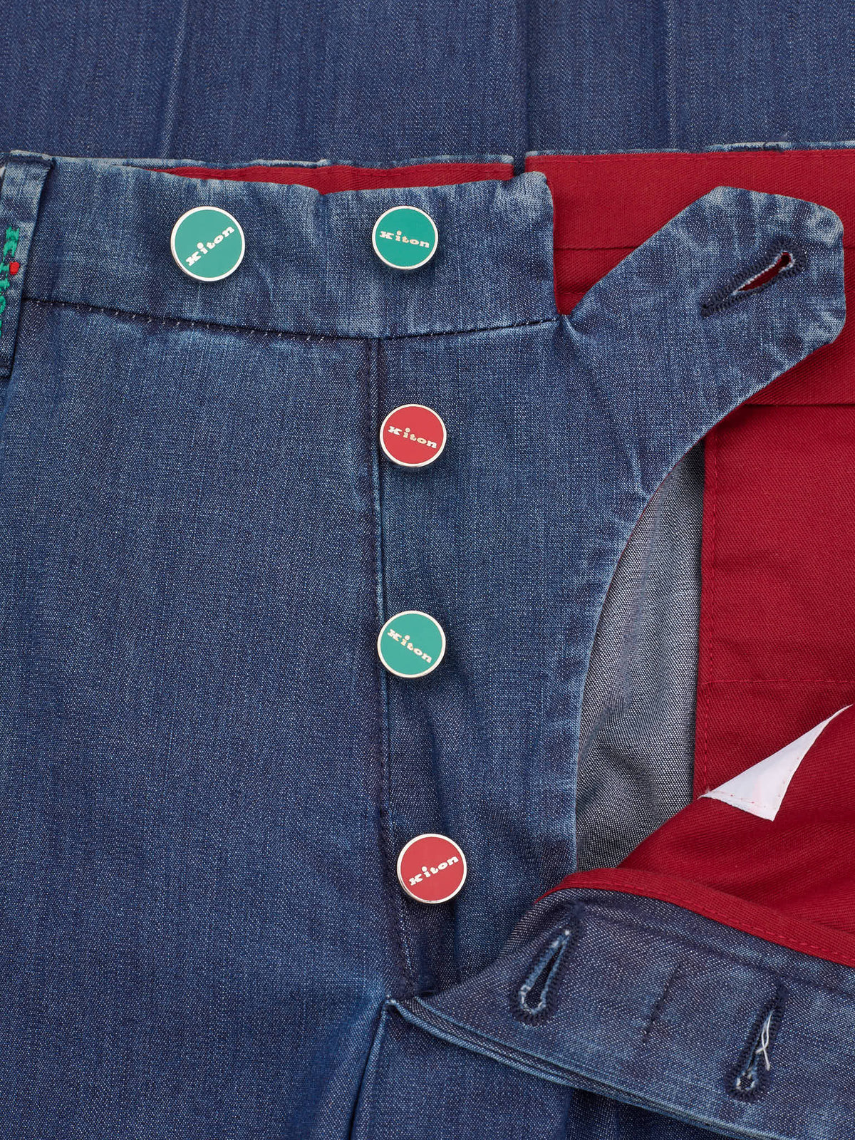 KITON Napoli Dark Blue Denim Cotton Pants