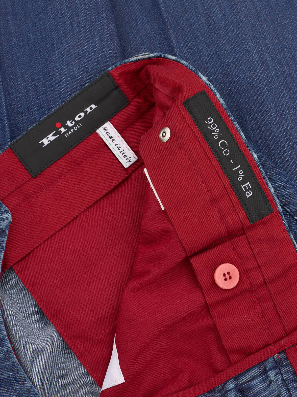 KITON Napoli Dark Blue Denim Cotton Pants