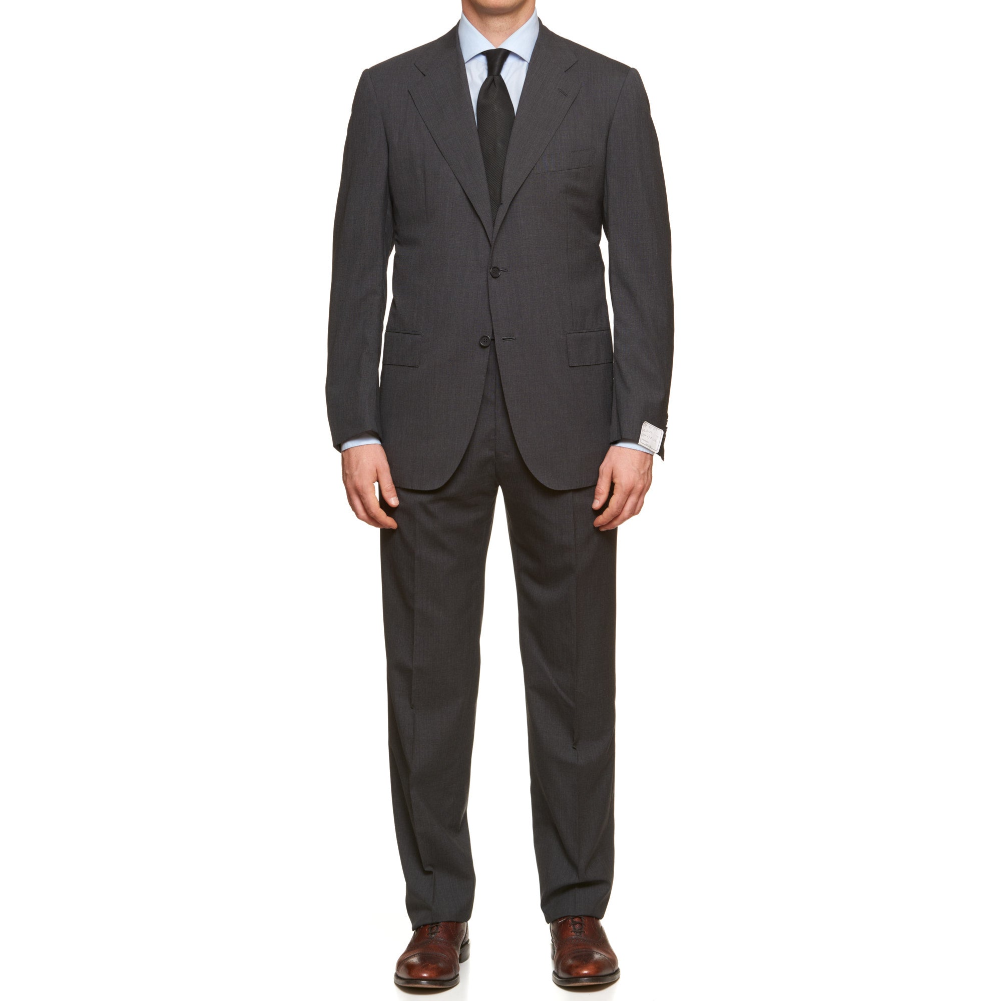 KITON "Diamante Blu" Handmade Charcoal Gray Super 150's Suit EU 50 NEW US 40 KITON