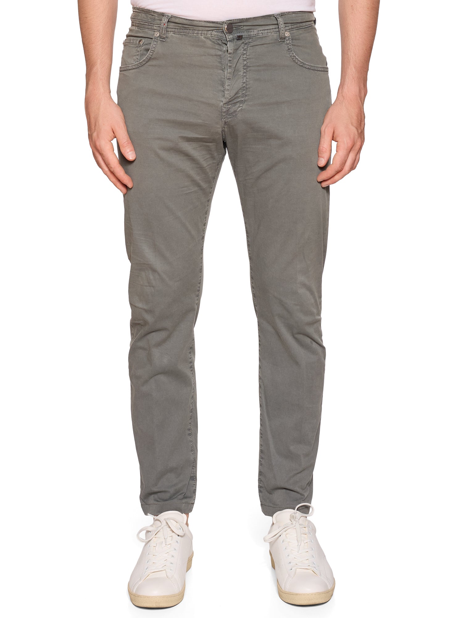KITON Napoli Gray Cotton Slim Fit Chino Pants US 33