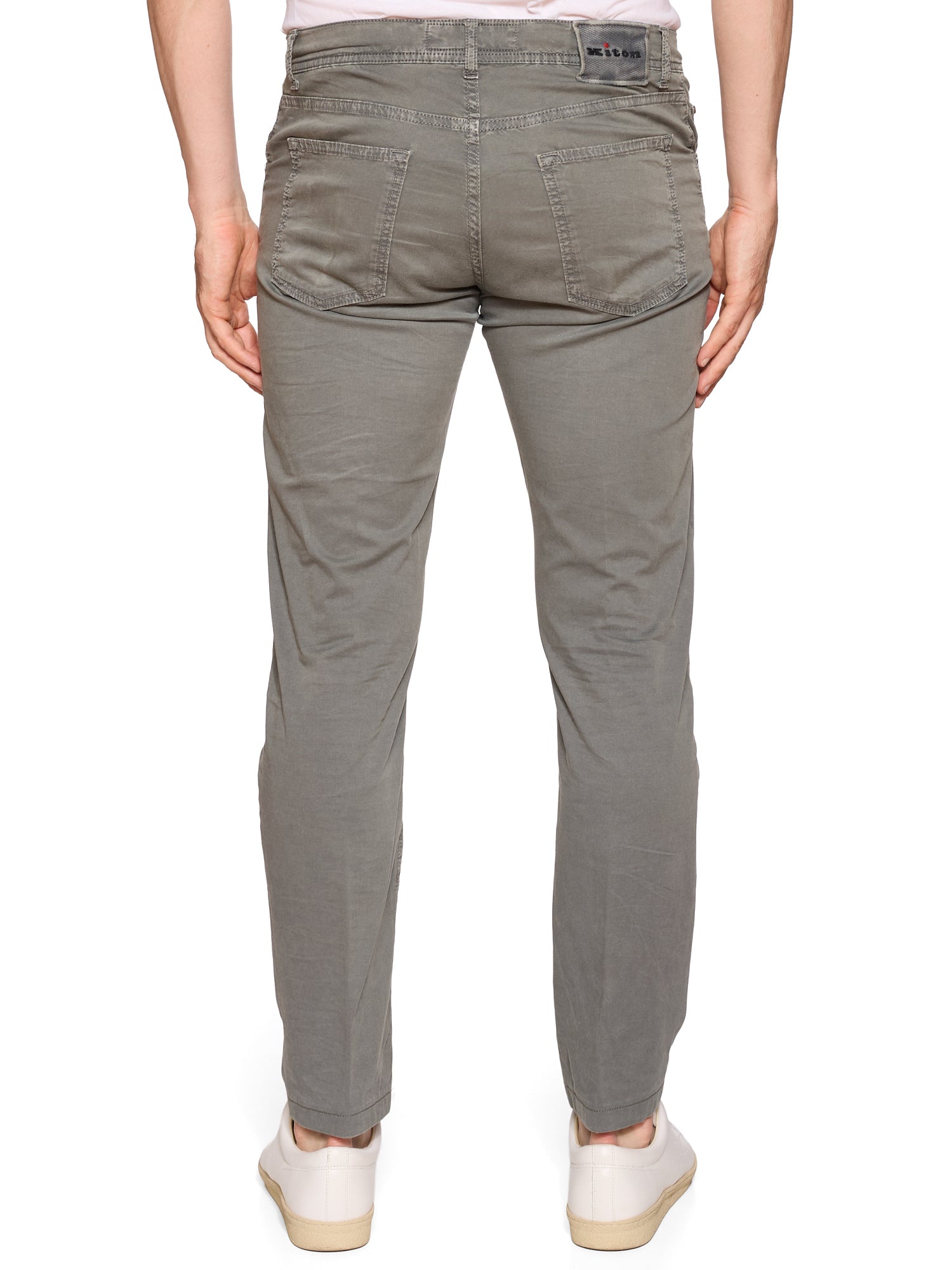 KITON Napoli Gray Cotton Slim Fit Chino Pants US 33