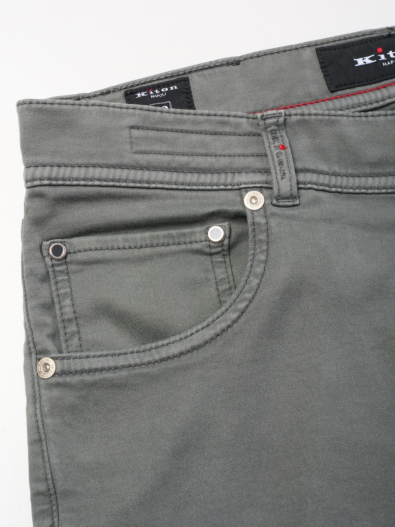 KITON Napoli Gray Cotton Slim Fit Jeans US 32 EU 48