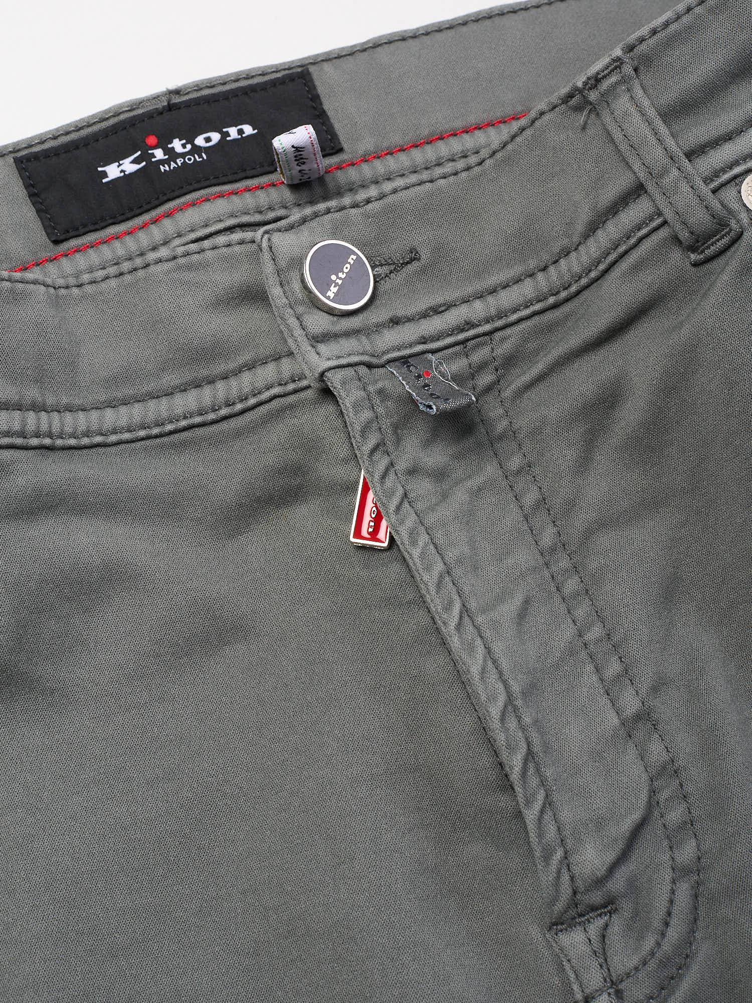 KITON Napoli Gray Cotton Slim Fit Jeans US 32 EU 48