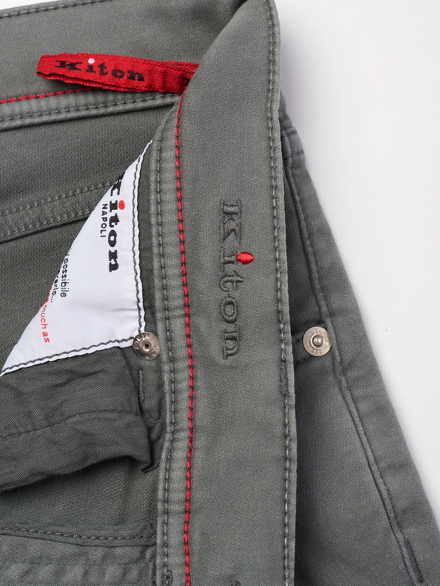 KITON Napoli Gray Cotton Slim Fit Jeans US 32 EU 48