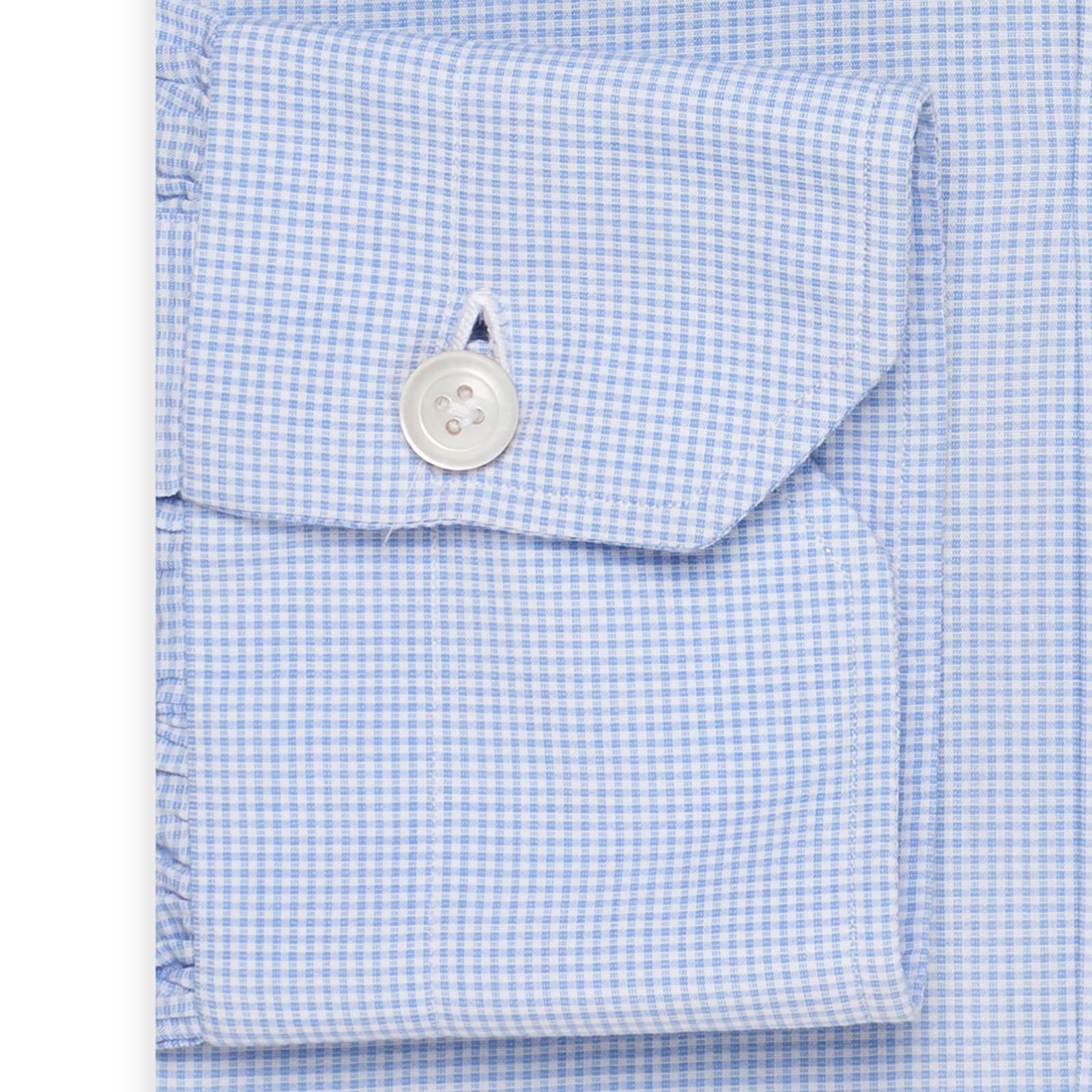 KITON Napoli Handmade Blue Checkered Poplin Cotton Dress Shirt EU 39 US 15.5 NEW KITON