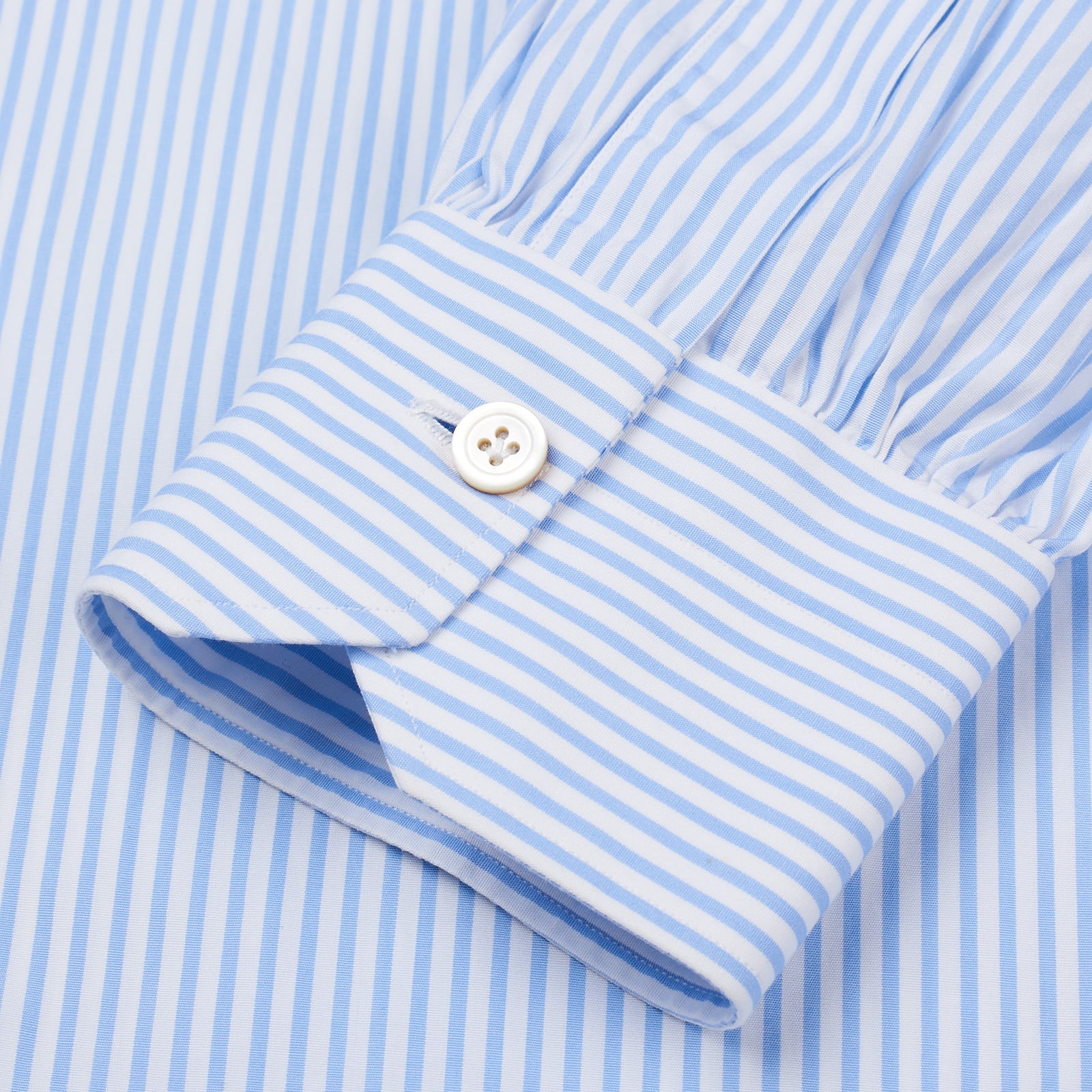 KITON Napoli Handmade Blue Striped Poplin Cotton Dress Shirt EU 39 US 15.5 NEW KITON