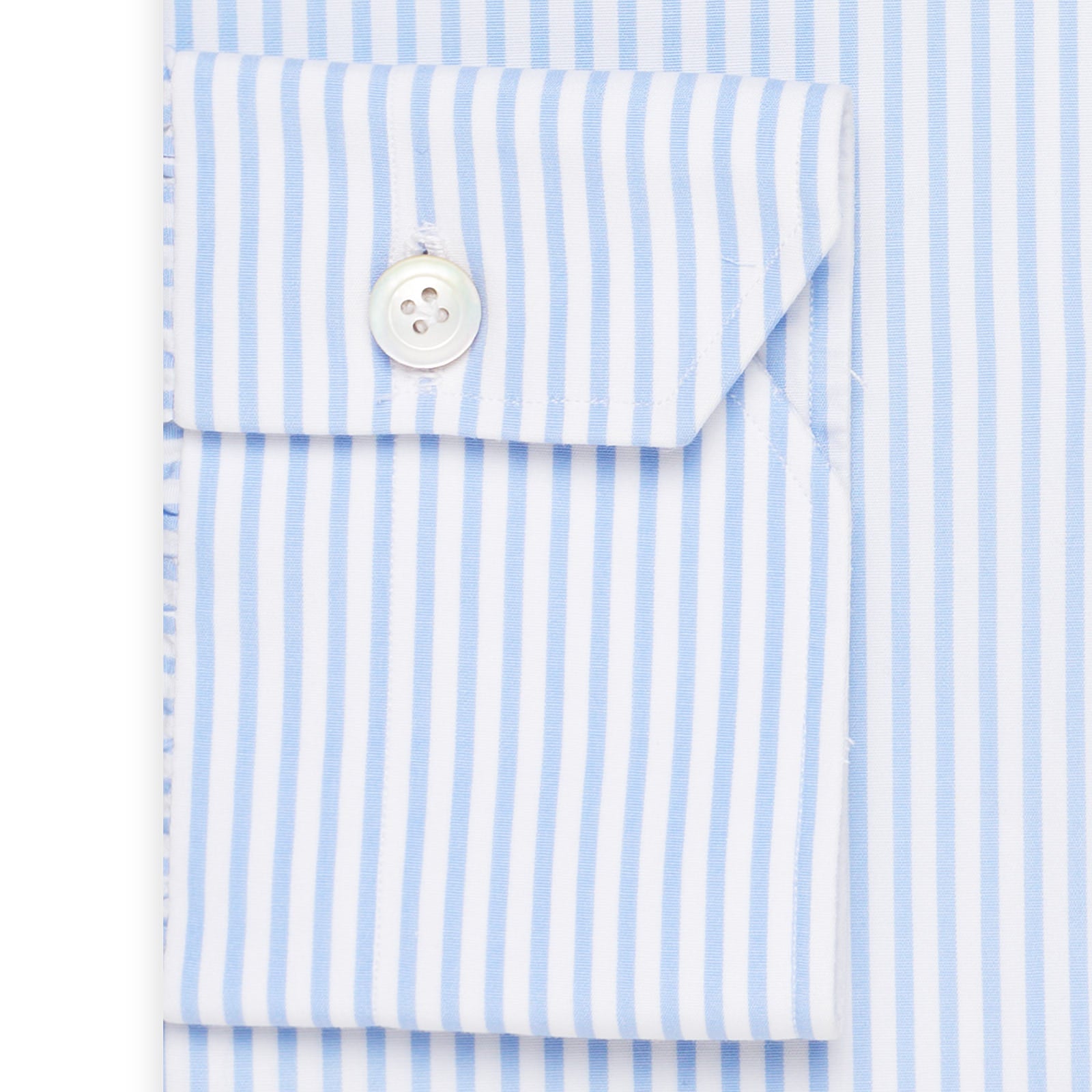 KITON Napoli Handmade Blue Striped Poplin Cotton Dress Shirt EU 39 US 15.5 NEW KITON