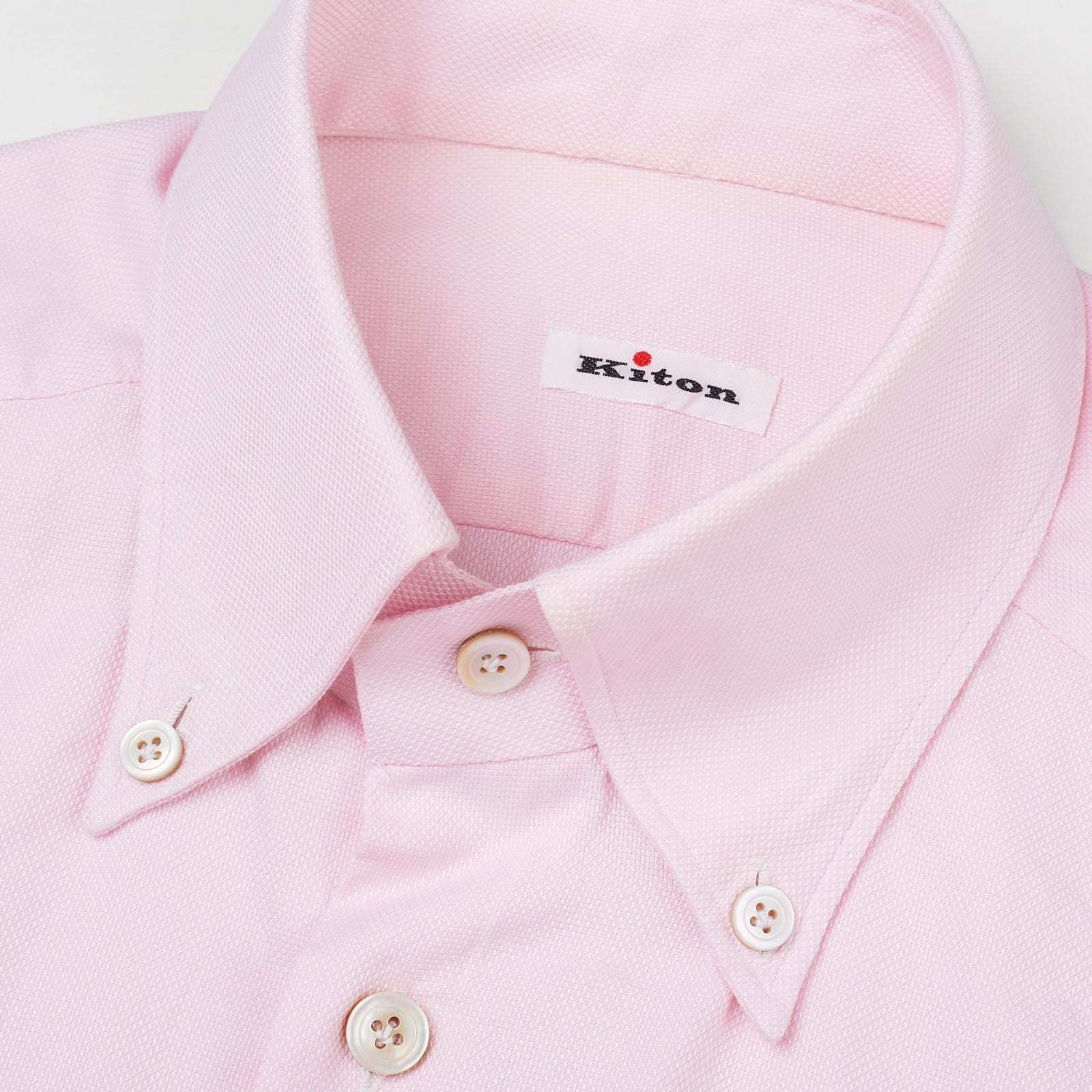 KITON Napoli Handmade Bespoke Pink Oxford Cotton Button-Down Shirt EU 39 US 15.5 KITON