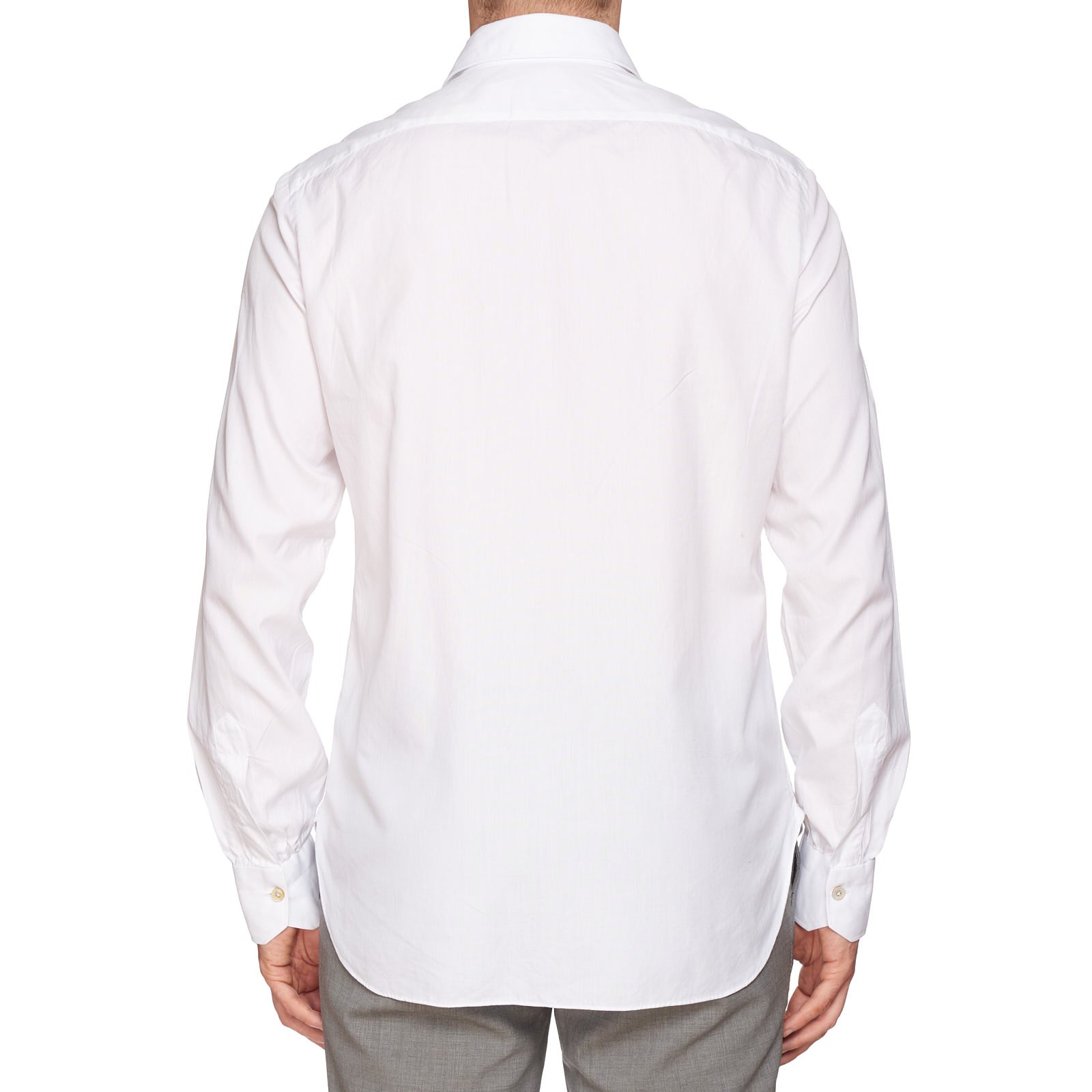 KITON Napoli Handmade Bespoke White Broadcloth Cotton Dress Shirt EU 39 US 15.5 KITON