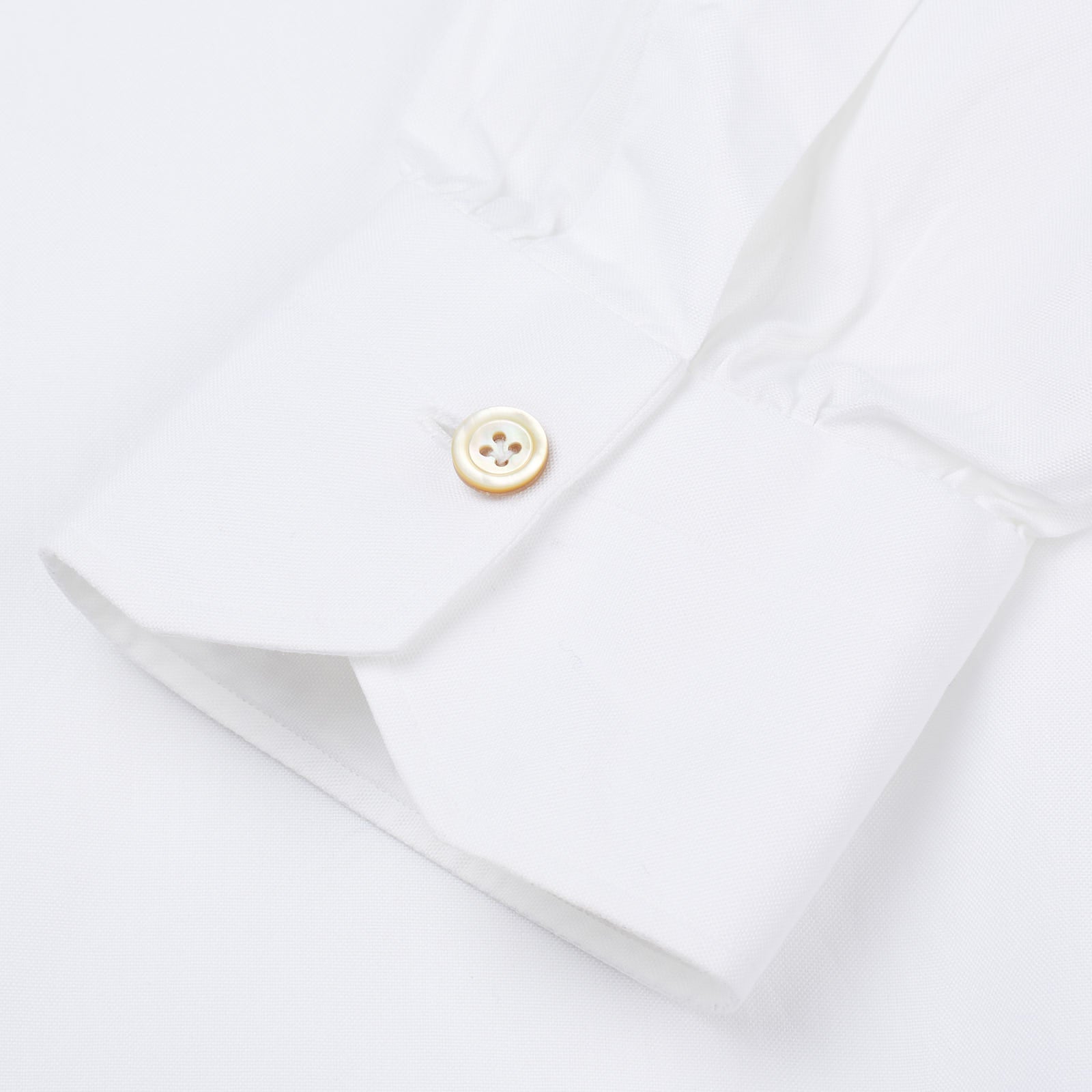 KITON Napoli Handmade Bespoke White Broadcloth Cotton Dress Shirt EU 39 US 15.5 KITON