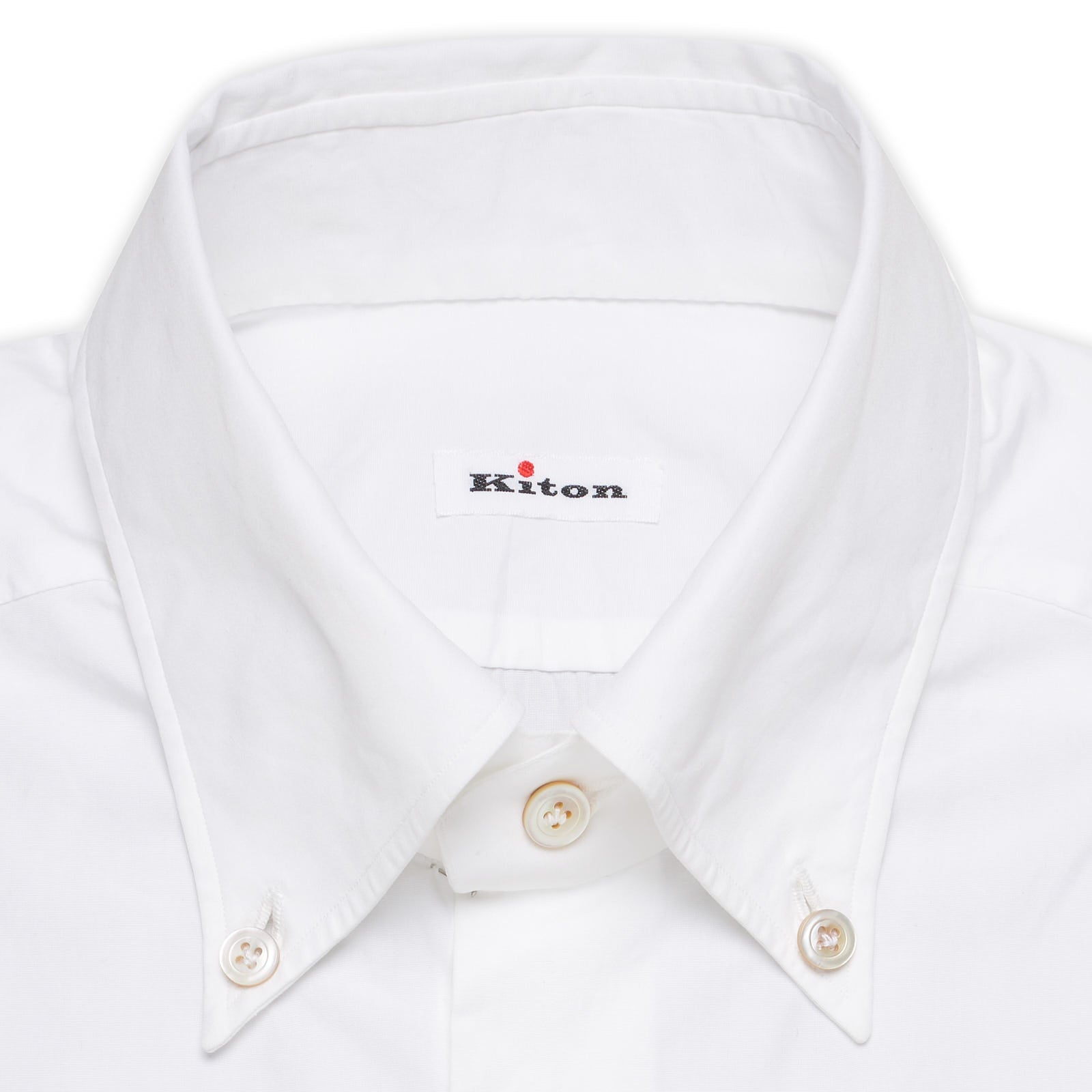 KITON Napoli Handmade White Cotton Poplin Button-Down Shirt 39 NEW US 15.5 KITON