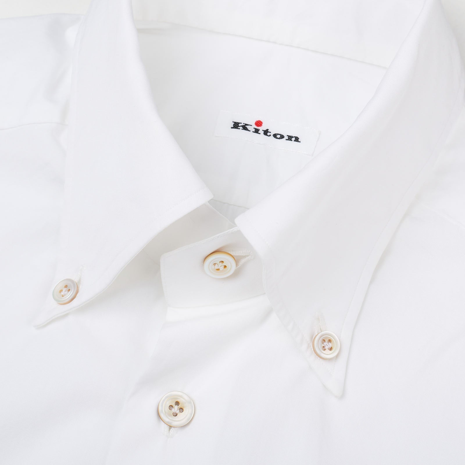 KITON Napoli Handmade White Cotton Poplin Button-Down Shirt 39 NEW US 15.5 KITON