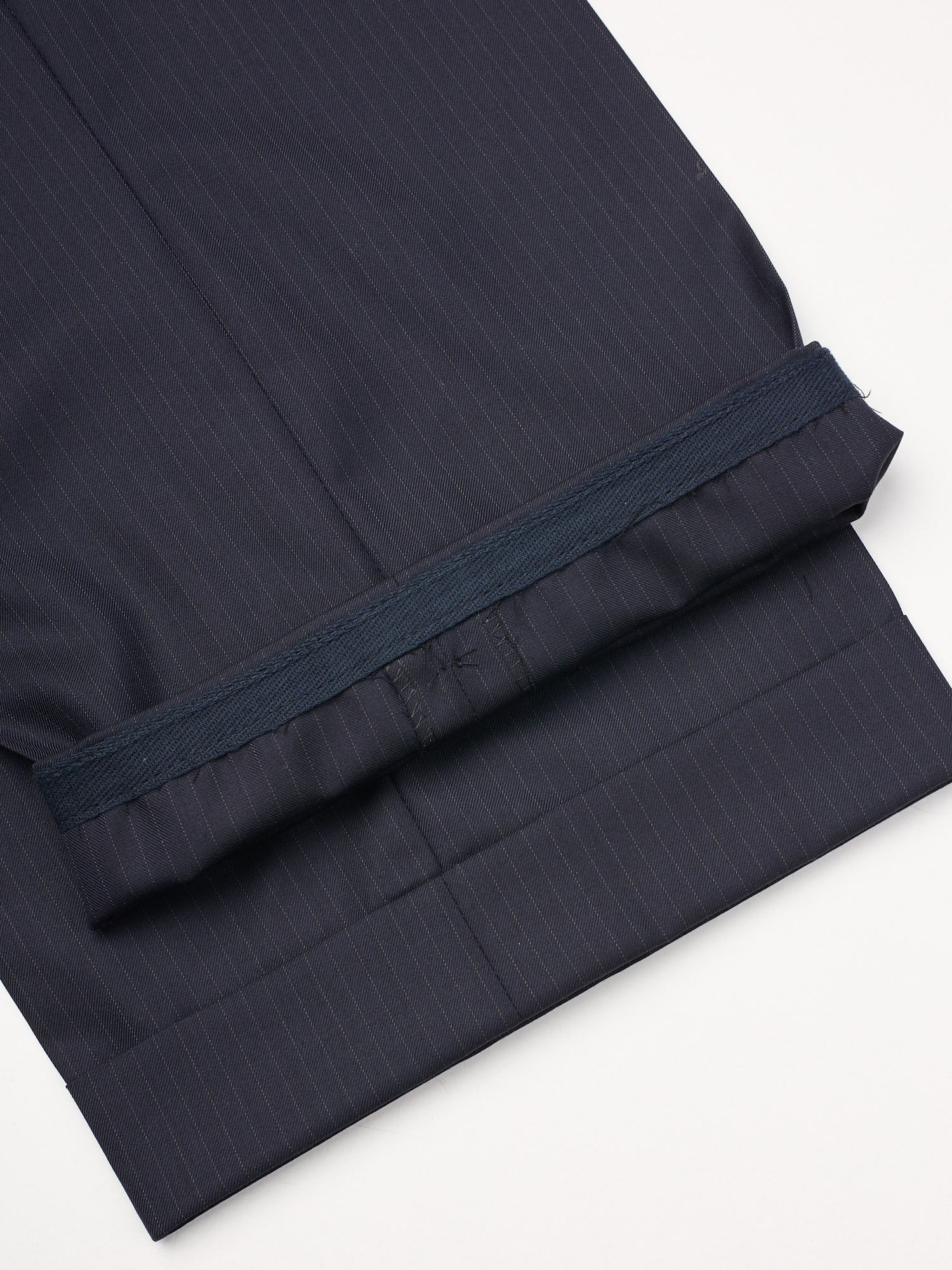 KITON Napoli Handmade Blanc Blu Navy Pintsrtipe 14 Micron Super 180's Wool Suit