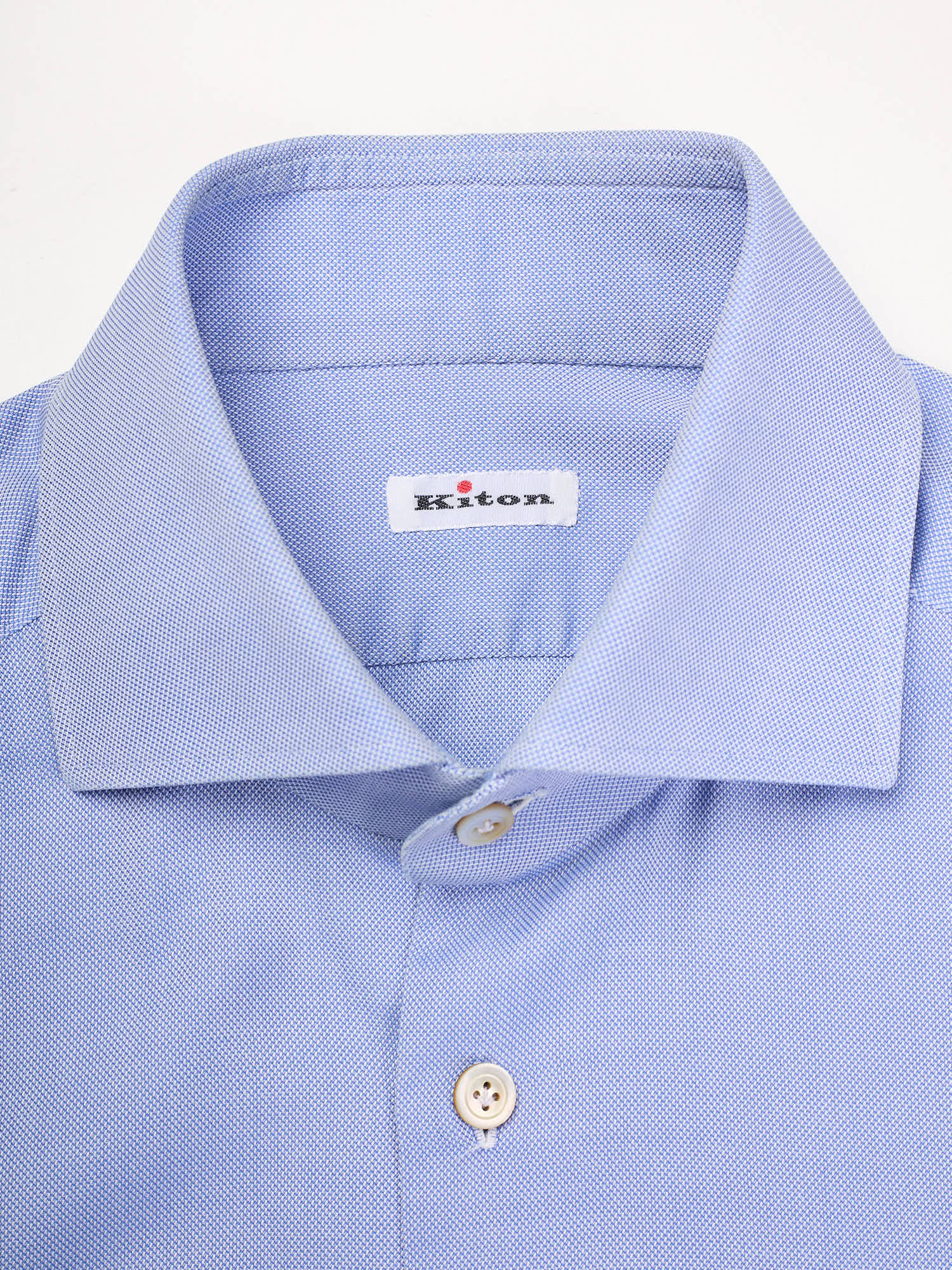 KITON Napoli Handmade Blue Oxford Cotton Dress Shirt EU 42 US 16.5