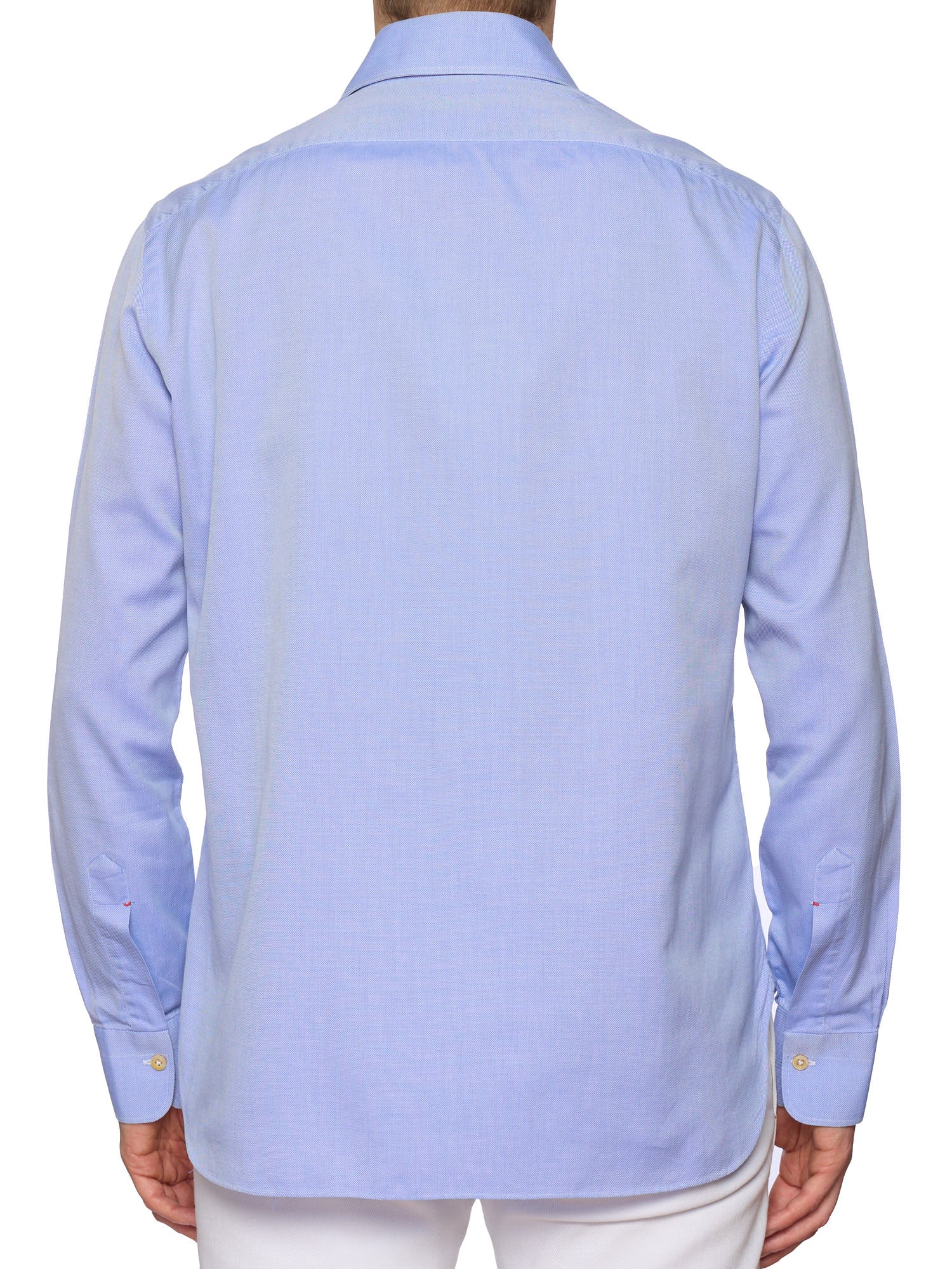 KITON Napoli Handmade Blue Oxford Cotton Dress Shirt EU 42 US 16.5