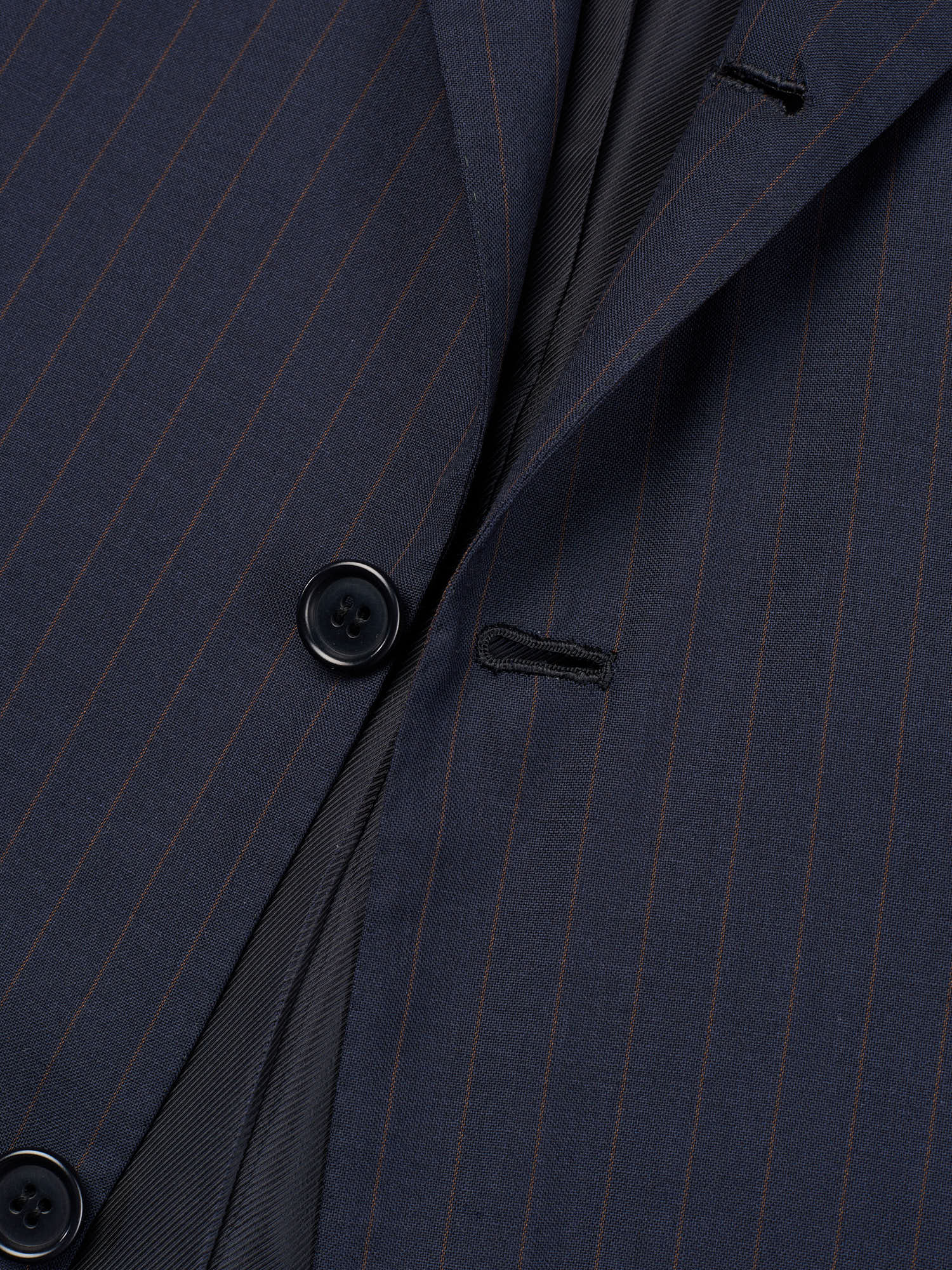 KITON Napoli Handmade Blue Pinstripe Wool Suit