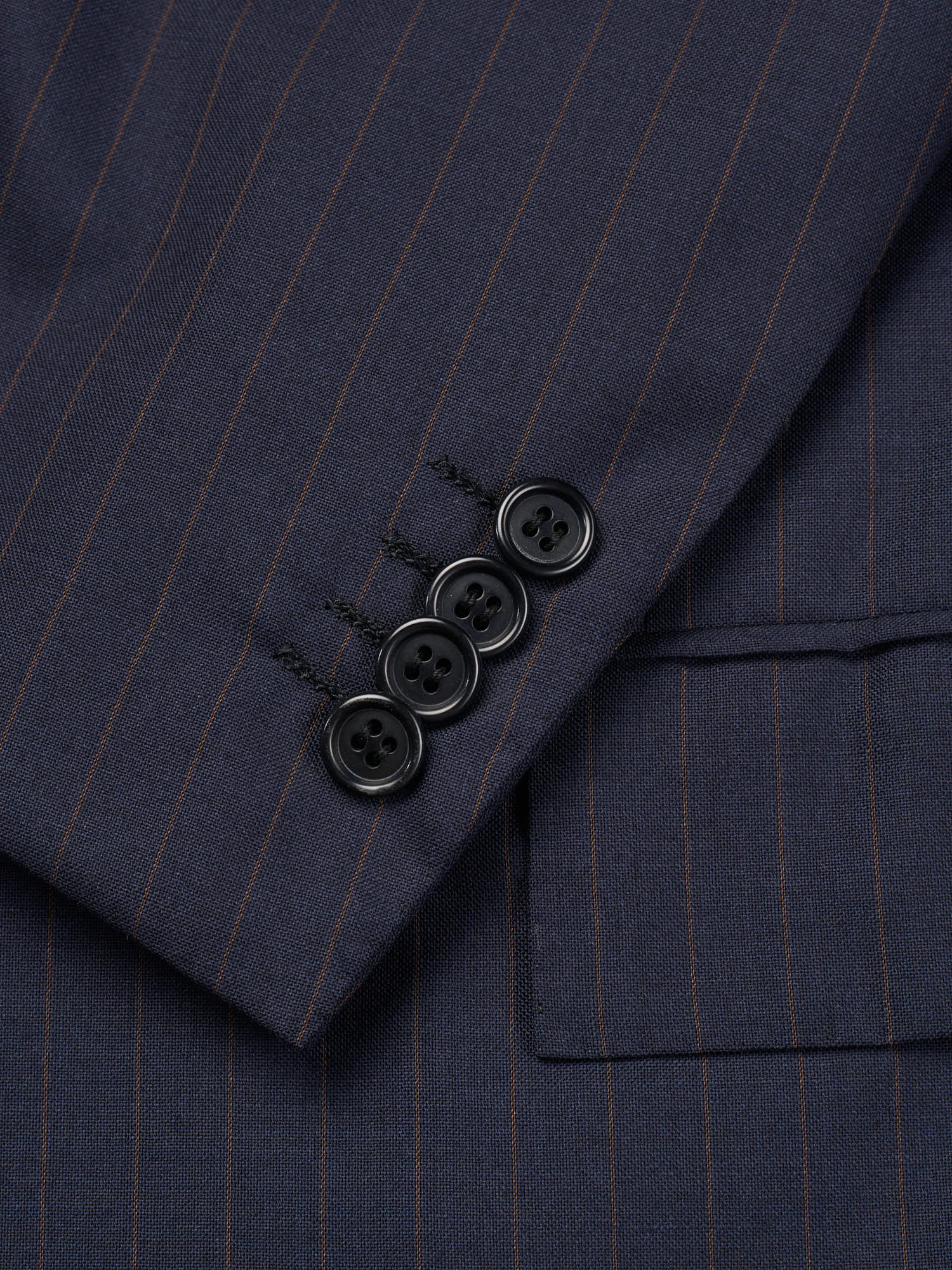 KITON Napoli Handmade Blue Pinstripe Wool Suit