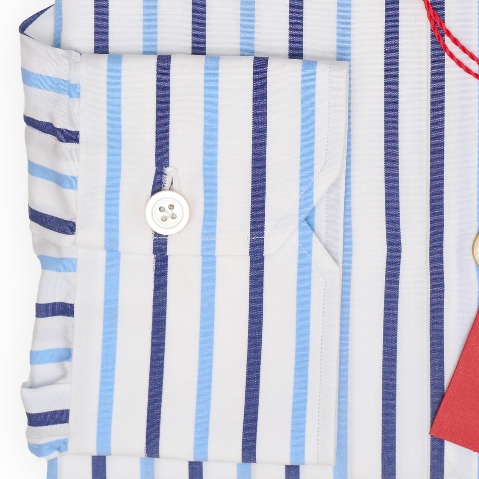 KITON Napoli Handmade Blue Striped Cotton Dress Shirt EU 40 NEW US 15.75