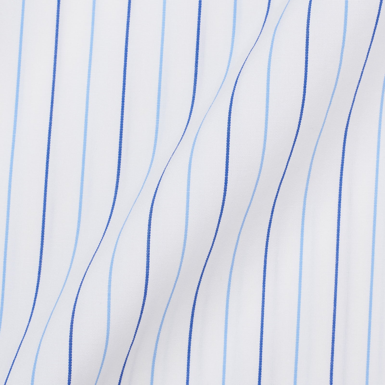 KITON Napoli Handmade Blue Striped Poplin Cotton Dress Shirt EU 39 NEW US 15.5 KITON