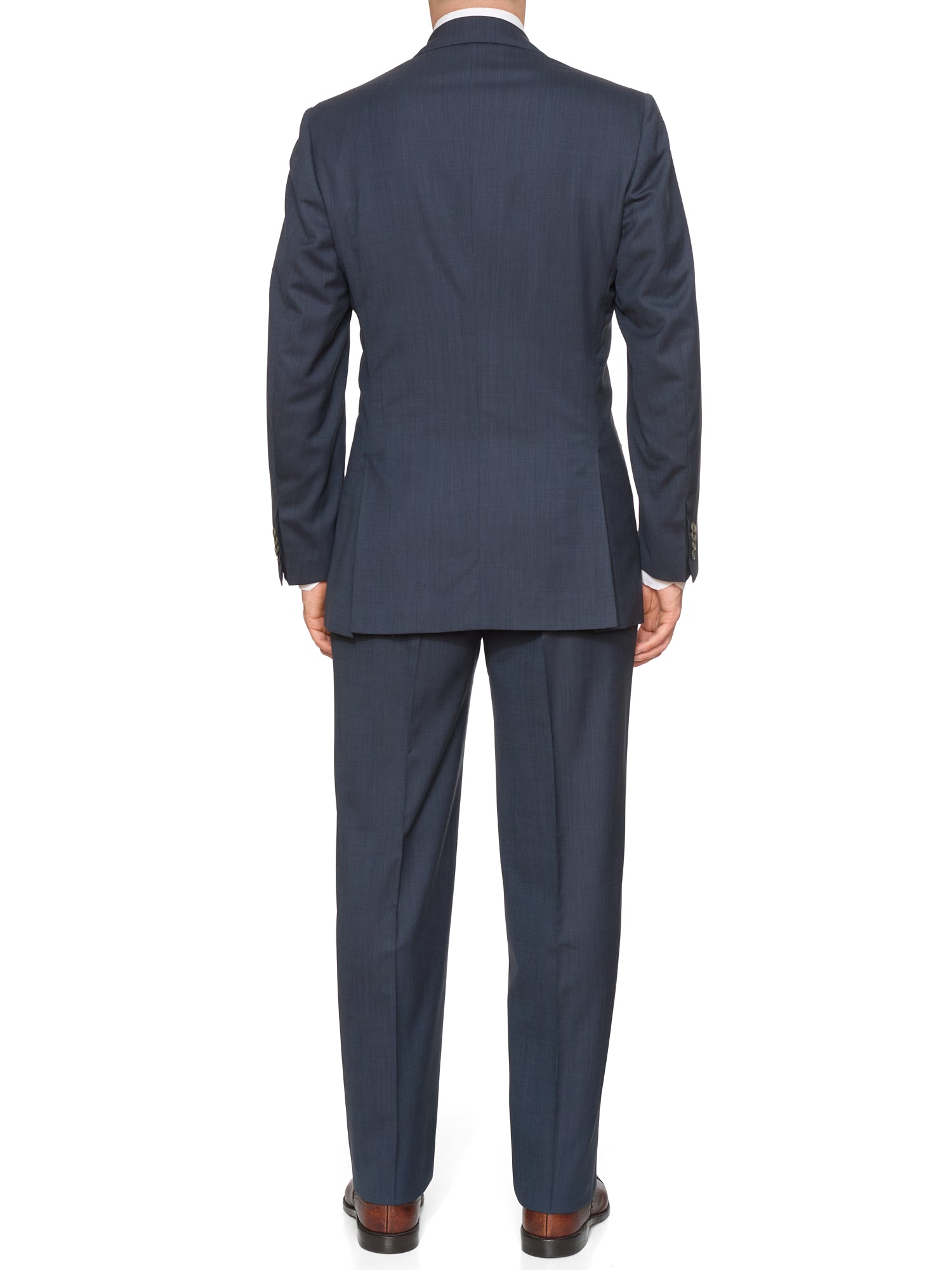 KITON Napoli Handmade Blue Wool Slim Fit Double Breasted Suit