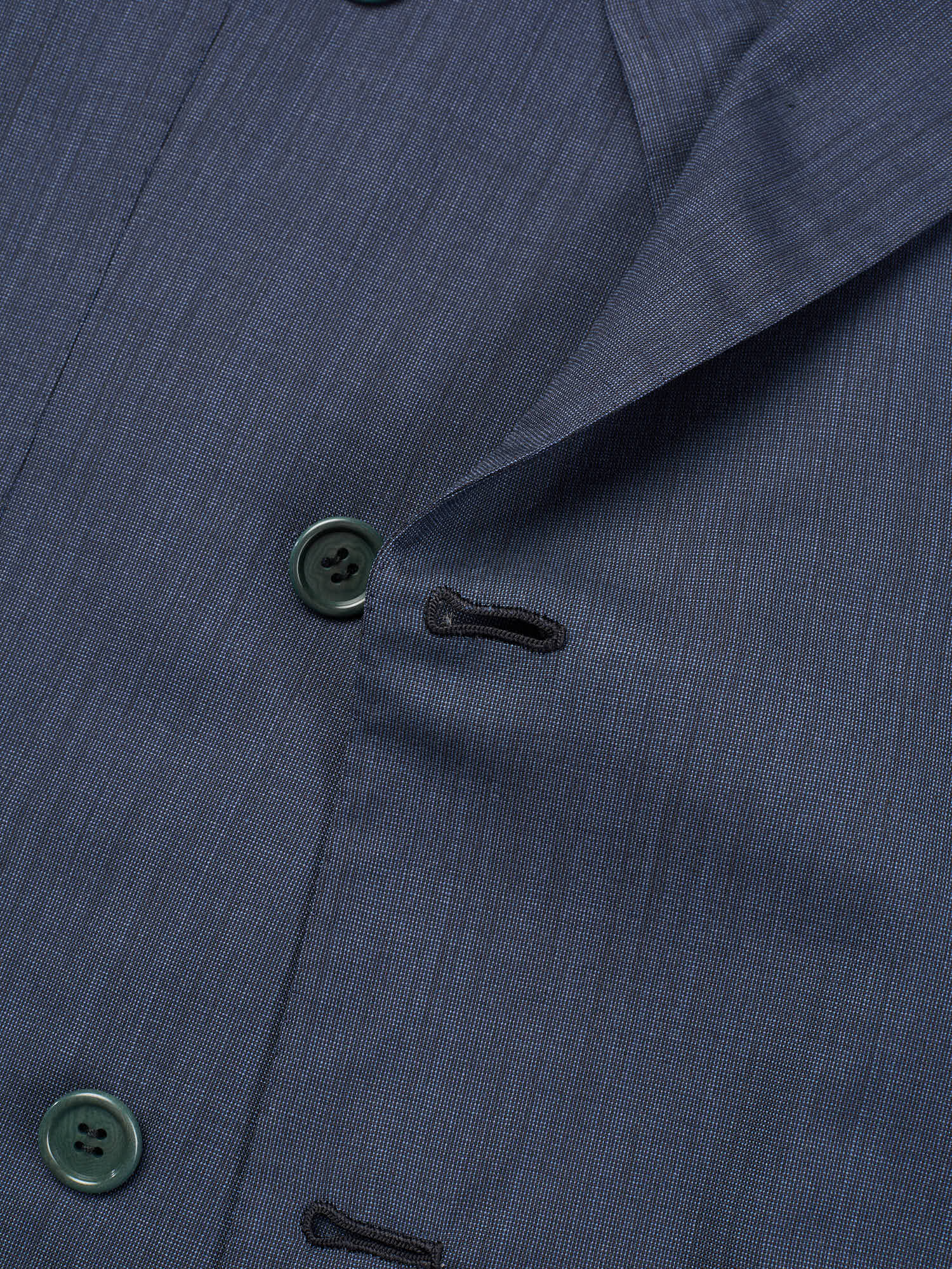 KITON Napoli Handmade Blue Wool Slim Fit Double Breasted Suit