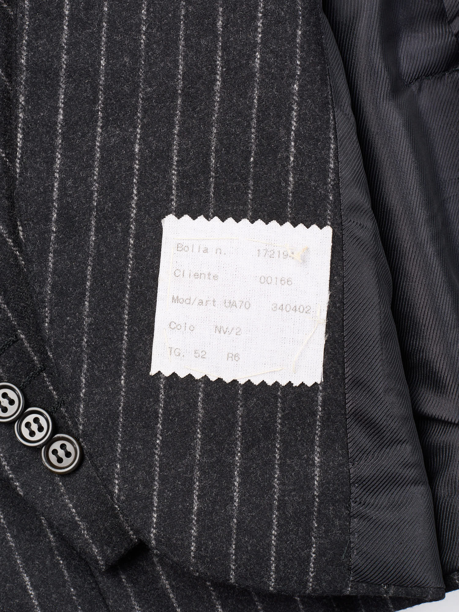 KITON Napoli Handmade Charcoal Gray Chalk Stripe Wool Flannel Suit