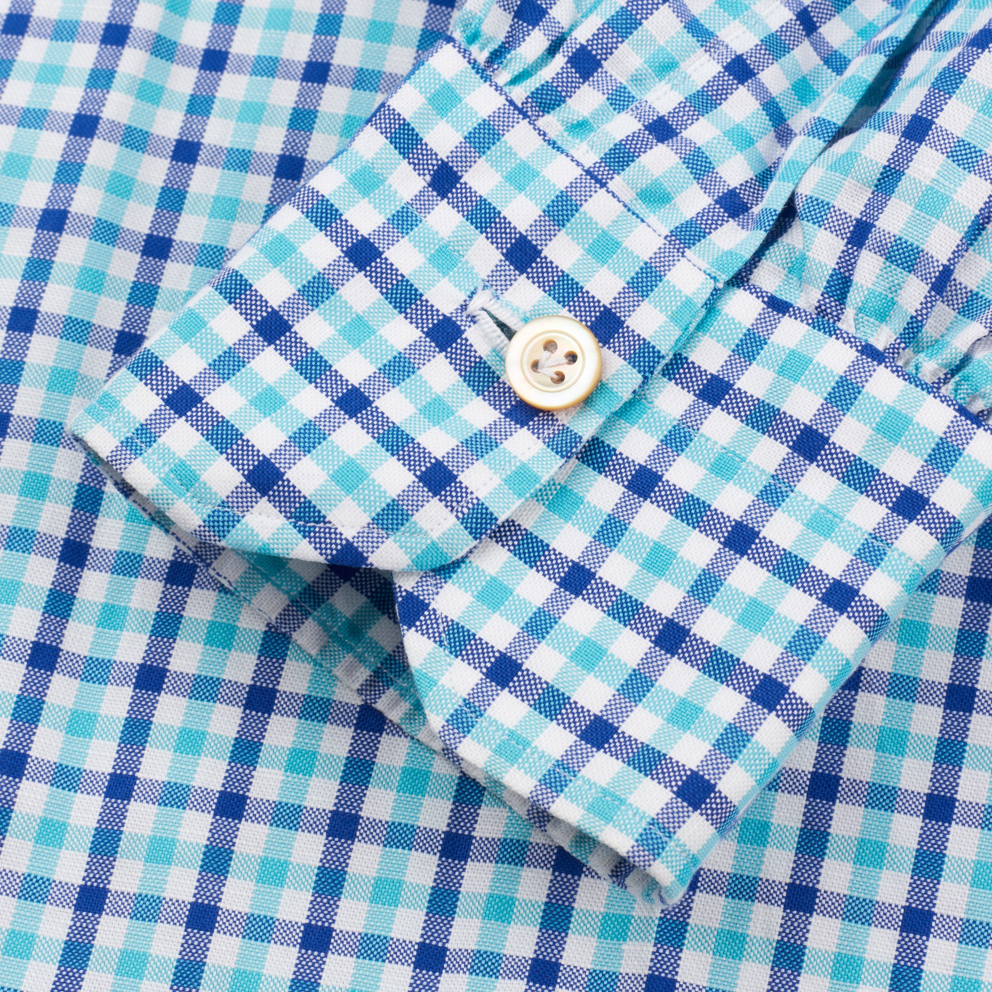 KITON Napoli Handmade Gingham Checked Cotton Button-Down Dress Shirt EU 39 NEW US 15.5 KITON