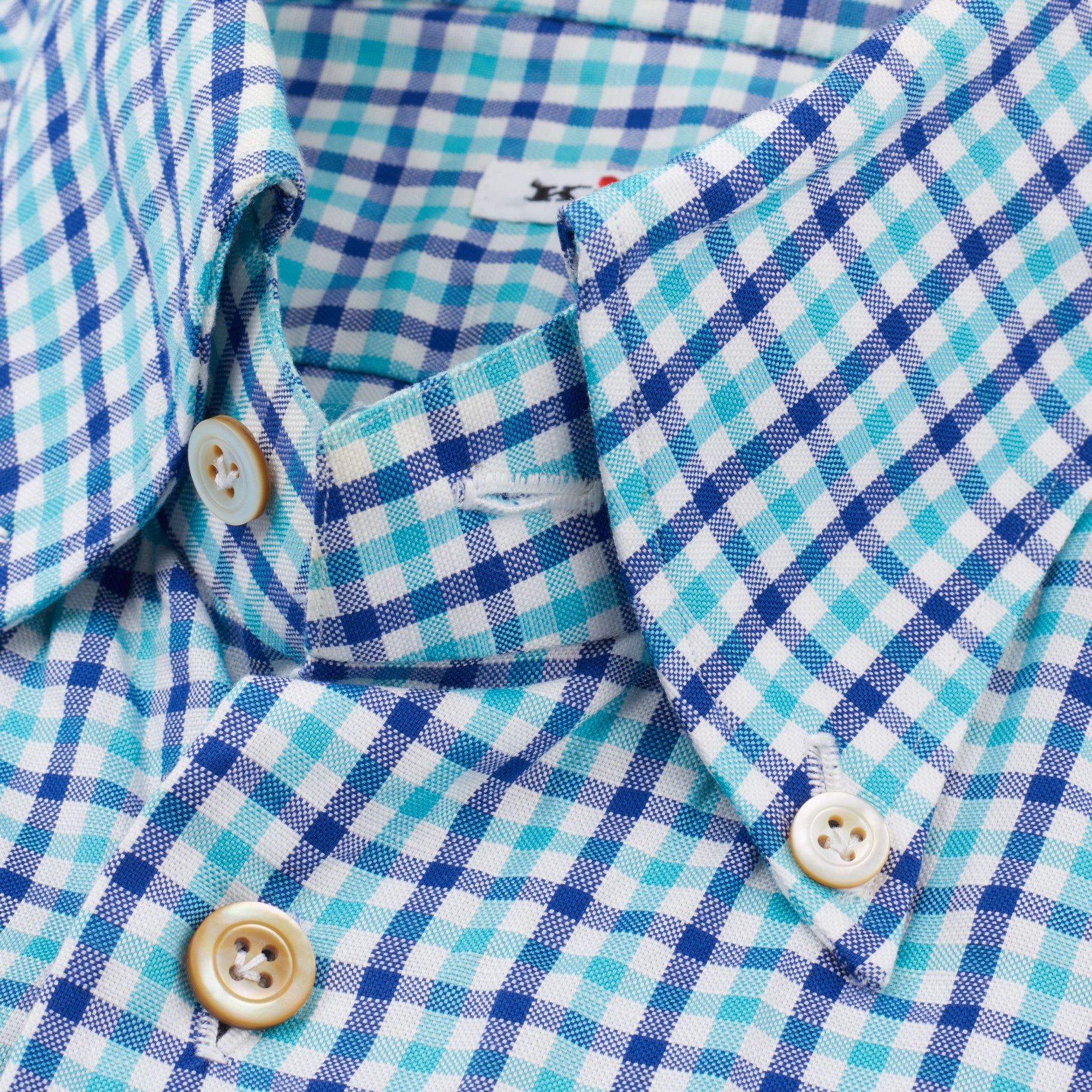 KITON Napoli Handmade Gingham Checked Cotton Button-Down Dress Shirt EU 39 NEW US 15.5 KITON