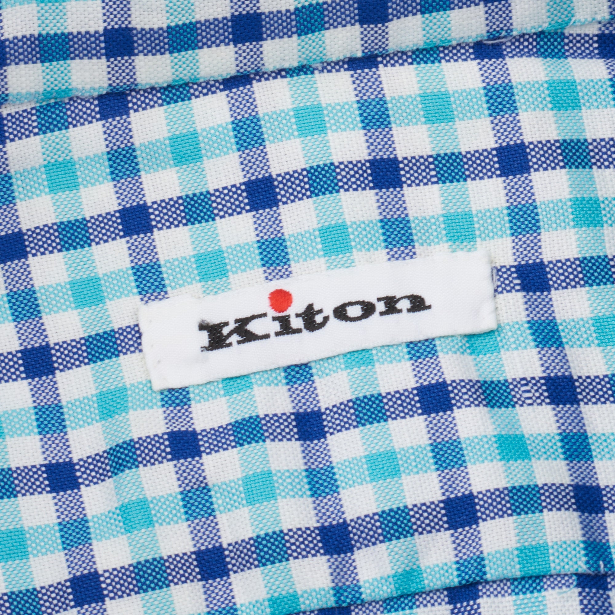 KITON Napoli Handmade Gingham Checked Cotton Button-Down Dress Shirt EU 39 NEW US 15.5 KITON