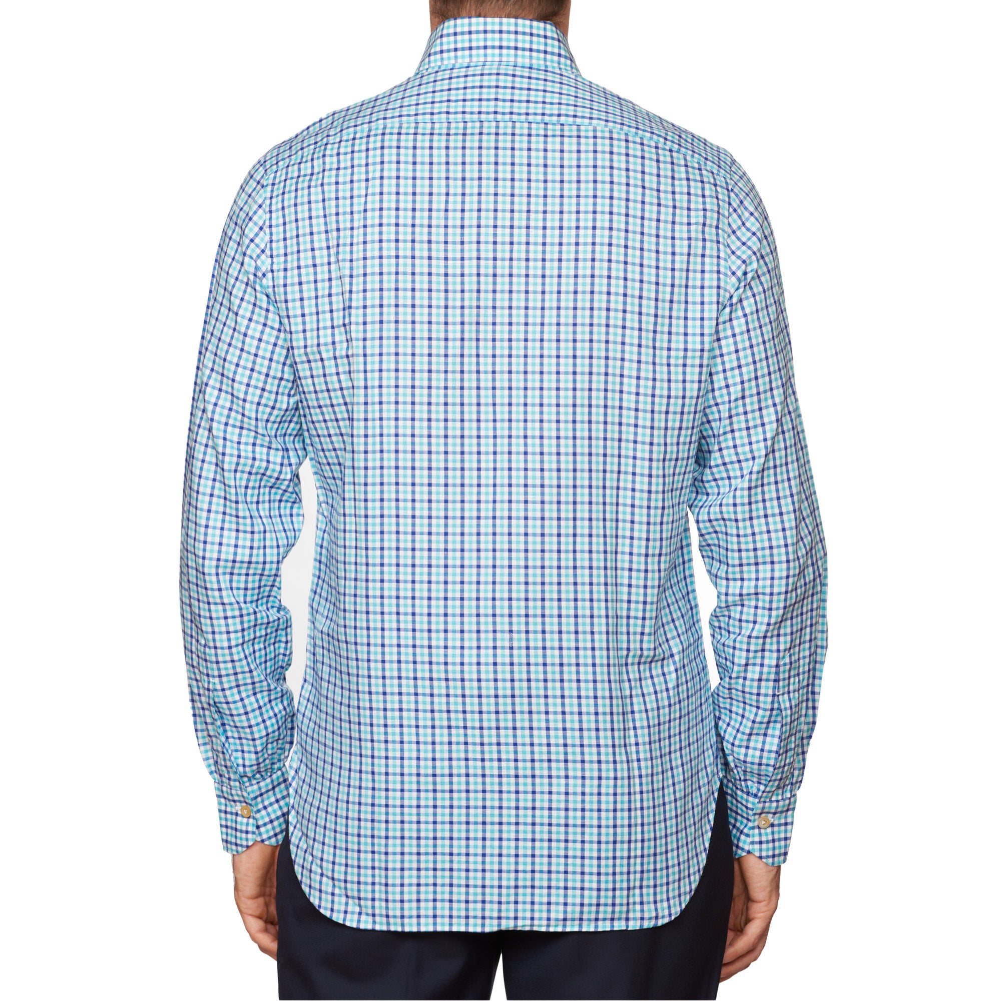 KITON Napoli Handmade Gingham Checked Cotton Button-Down Dress Shirt EU 39 NEW US 15.5 KITON