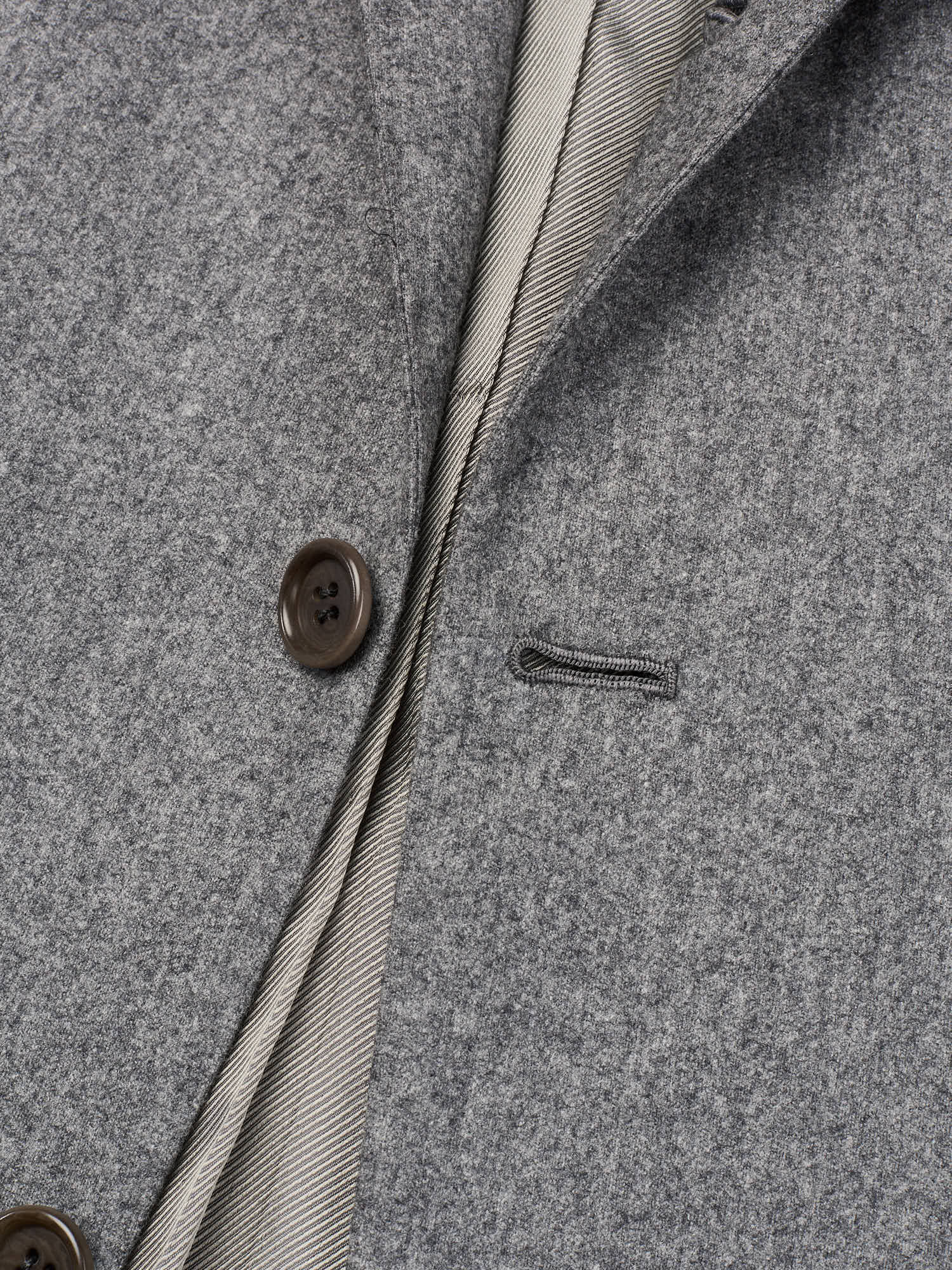 KITON Napoli Handmade Heather Gray Wool Flannel Classic Suit